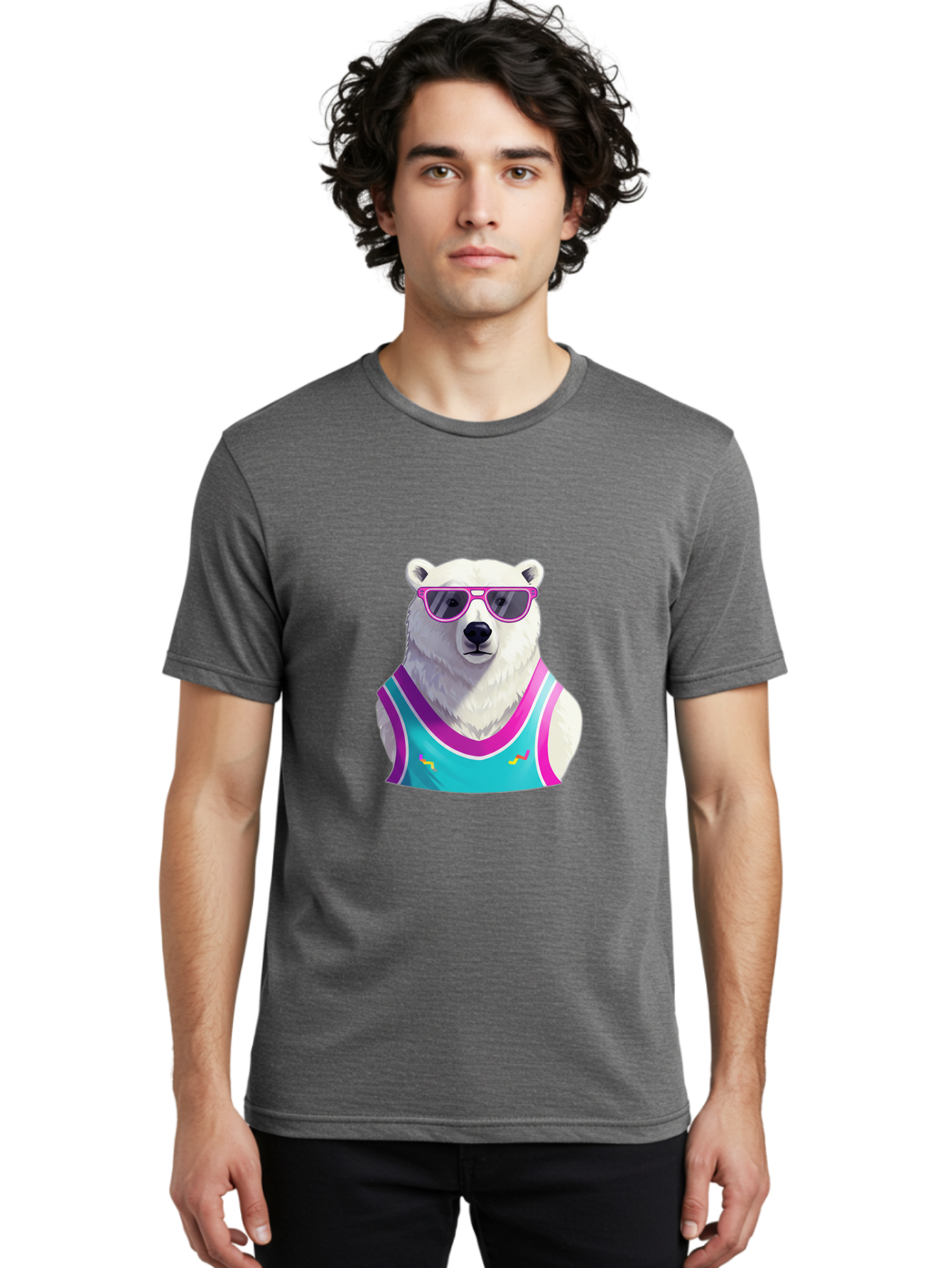 Polar-Bear-1 Men'S Graphic Tee, 100% Cotton, Comfortable Casual Summer Wear, Machine Washable, Vintage Camera, Old Camera, Antique Camera, Black Camera, Classic Photography, Photography Equipment, Nostalgic Device, Film Camera, Camera Art Baf362