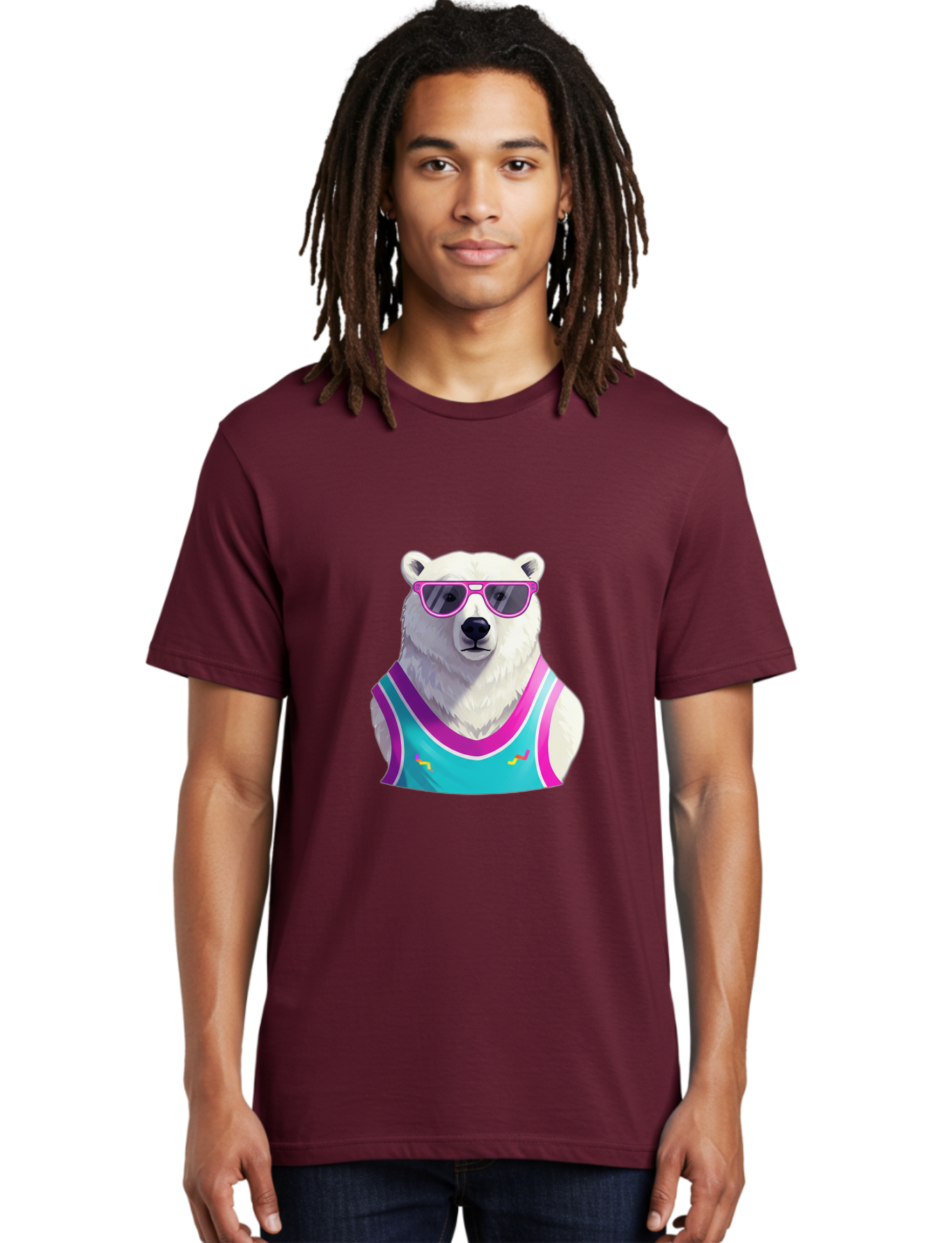 Polar-Bear-1 Men'S Graphic Tee, 100% Cotton, Comfortable Casual Summer Wear, Machine Washable, Vintage Camera, Old Camera, Antique Camera, Black Camera, Classic Photography, Photography Equipment, Nostalgic Device, Film Camera, Camera Art Baf362