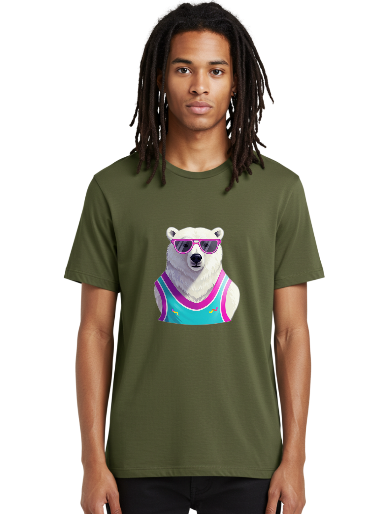 Polar-Bear-1 Men'S Graphic Tee, 100% Cotton, Comfortable Casual Summer Wear, Machine Washable, Vintage Camera, Old Camera, Antique Camera, Black Camera, Classic Photography, Photography Equipment, Nostalgic Device, Film Camera, Camera Art Baf362