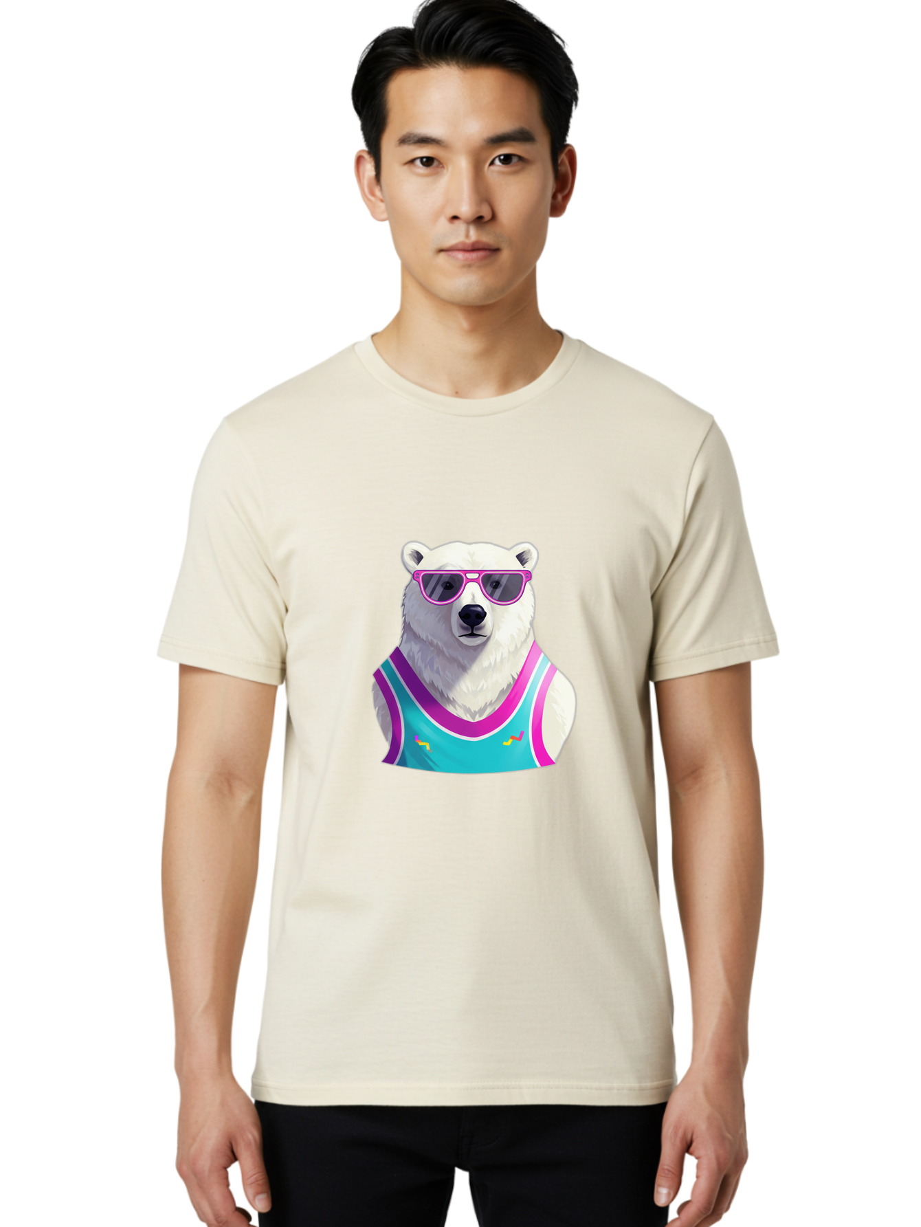 Polar-Bear-1 Men'S Graphic Tee, 100% Cotton, Comfortable Casual Summer Wear, Machine Washable, Vintage Camera, Old Camera, Antique Camera, Black Camera, Classic Photography, Photography Equipment, Nostalgic Device, Film Camera, Camera Art Baf362