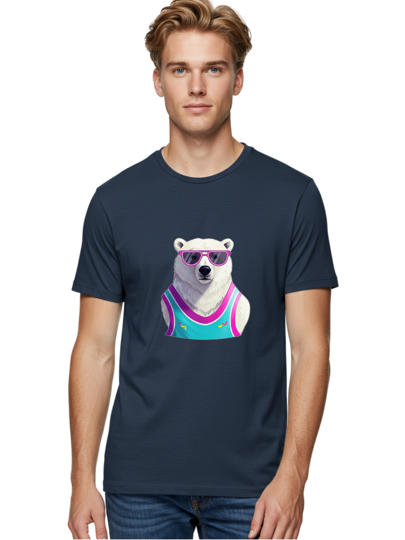Polar-Bear-1 Men'S Graphic Tee, 100% Cotton, Comfortable Casual Summer Wear, Machine Washable, Vintage Camera, Old Camera, Antique Camera, Black Camera, Classic Photography, Photography Equipment, Nostalgic Device, Film Camera, Camera Art Baf362