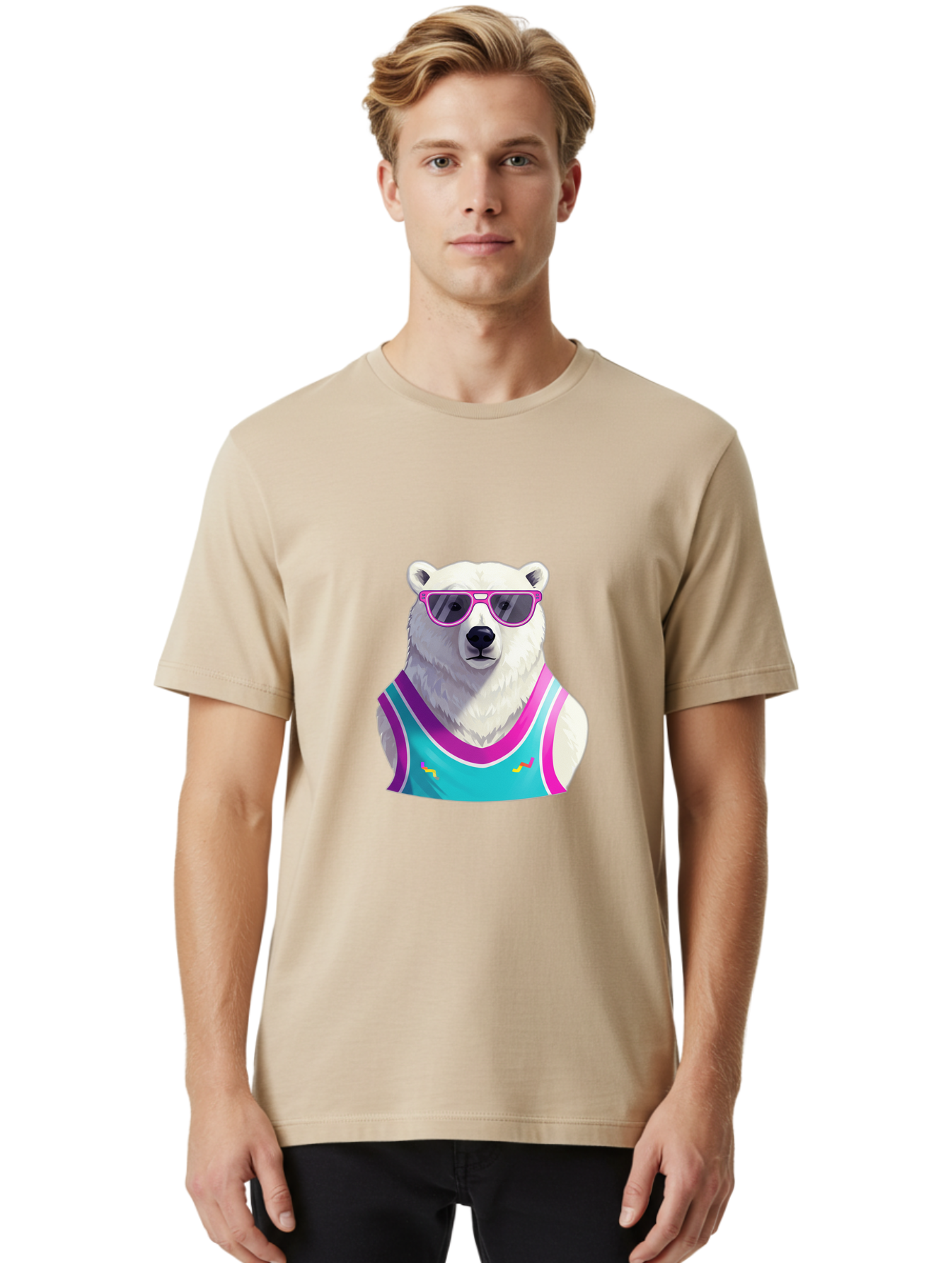 Polar-Bear-1 Men'S Graphic Tee, 100% Cotton, Comfortable Casual Summer Wear, Machine Washable, Vintage Camera, Old Camera, Antique Camera, Black Camera, Classic Photography, Photography Equipment, Nostalgic Device, Film Camera, Camera Art Baf362