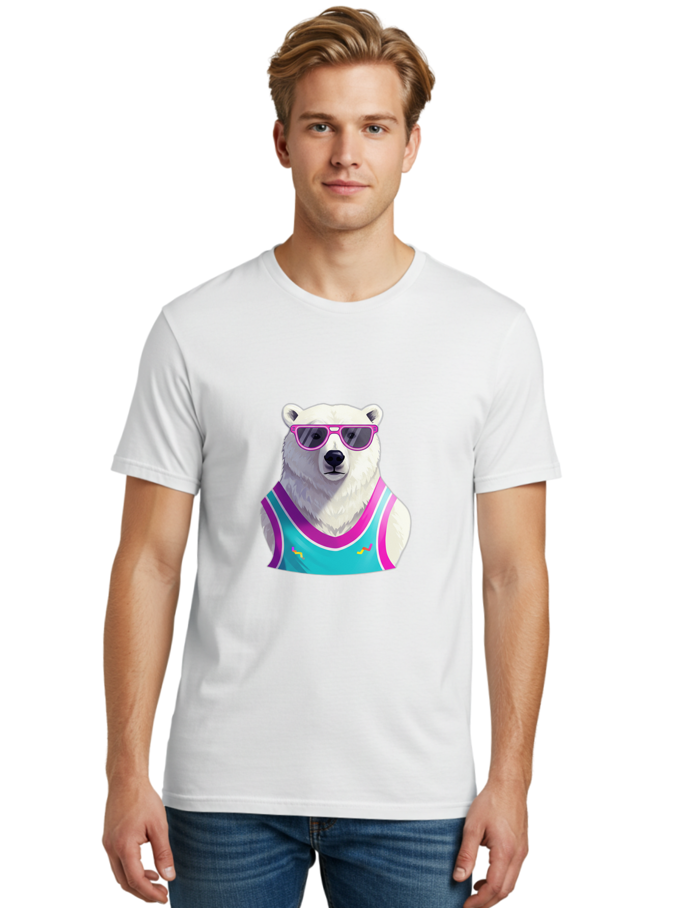 Polar-Bear-1 Men'S Graphic Tee, 100% Cotton, Comfortable Casual Summer Wear, Machine Washable, Vintage Camera, Old Camera, Antique Camera, Black Camera, Classic Photography, Photography Equipment, Nostalgic Device, Film Camera, Camera Art Baf362