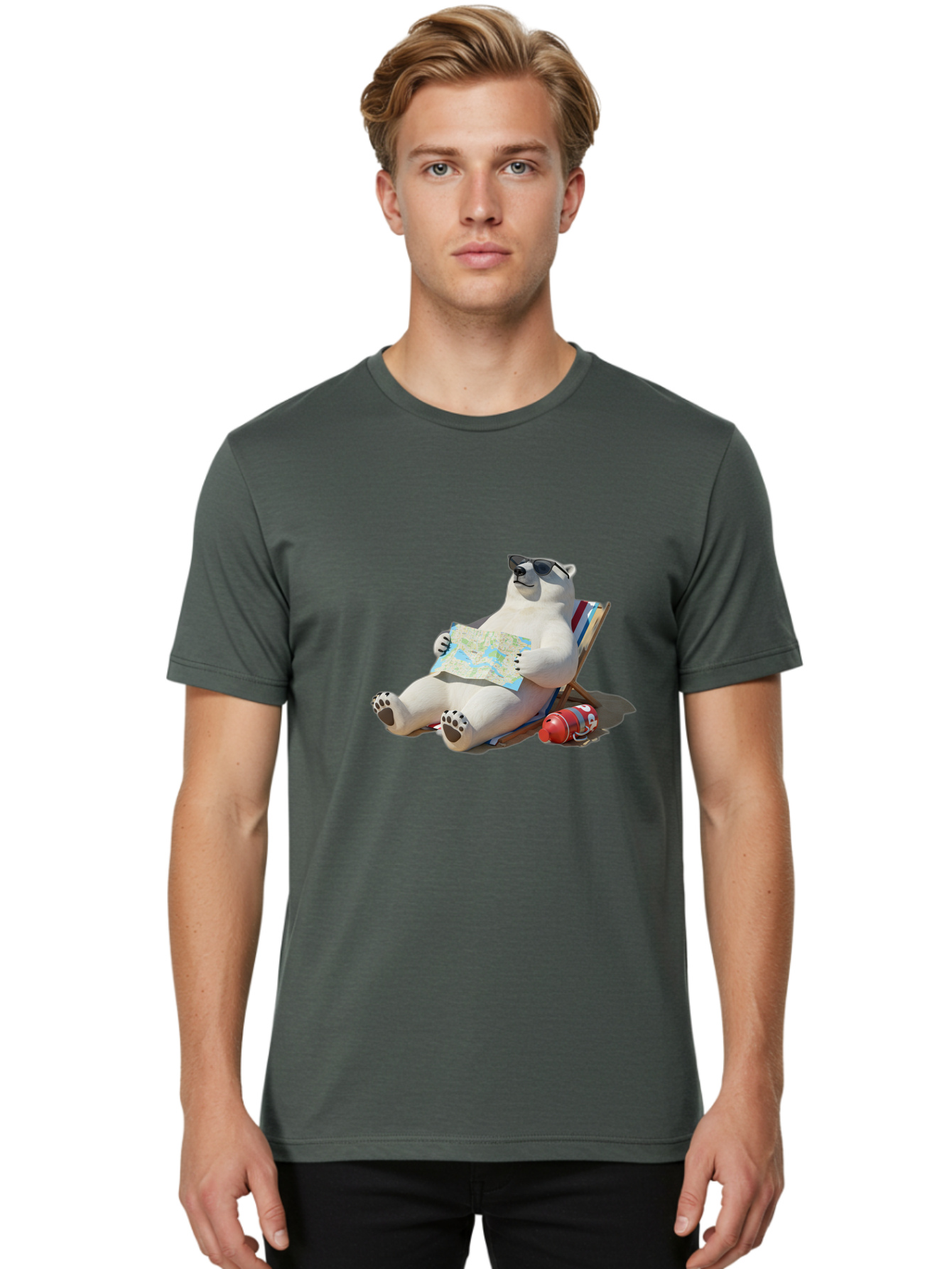 Polar-Bear-13 Men'S Graphic Tee, 100% Cotton, Comfortable Casual Summer Wear, Machine Washable, Vintage Camera, Old Camera, Antique Camera, Black Camera, Classic Photography, Photography Equipment, Nostalgic Device, Film Camera, Camera Art Baf366