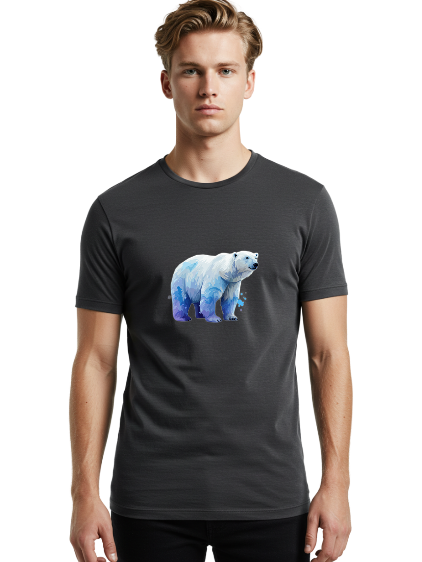 Polar-Bear-19 Men'S Graphic Tee, 100% Cotton, Comfortable Casual Summer Wear, Machine Washable, Vintage Camera, Old Camera, Antique Camera, Black Camera, Classic Photography, Photography Equipment, Nostalgic Device, Film Camera, Camera Art Baf372