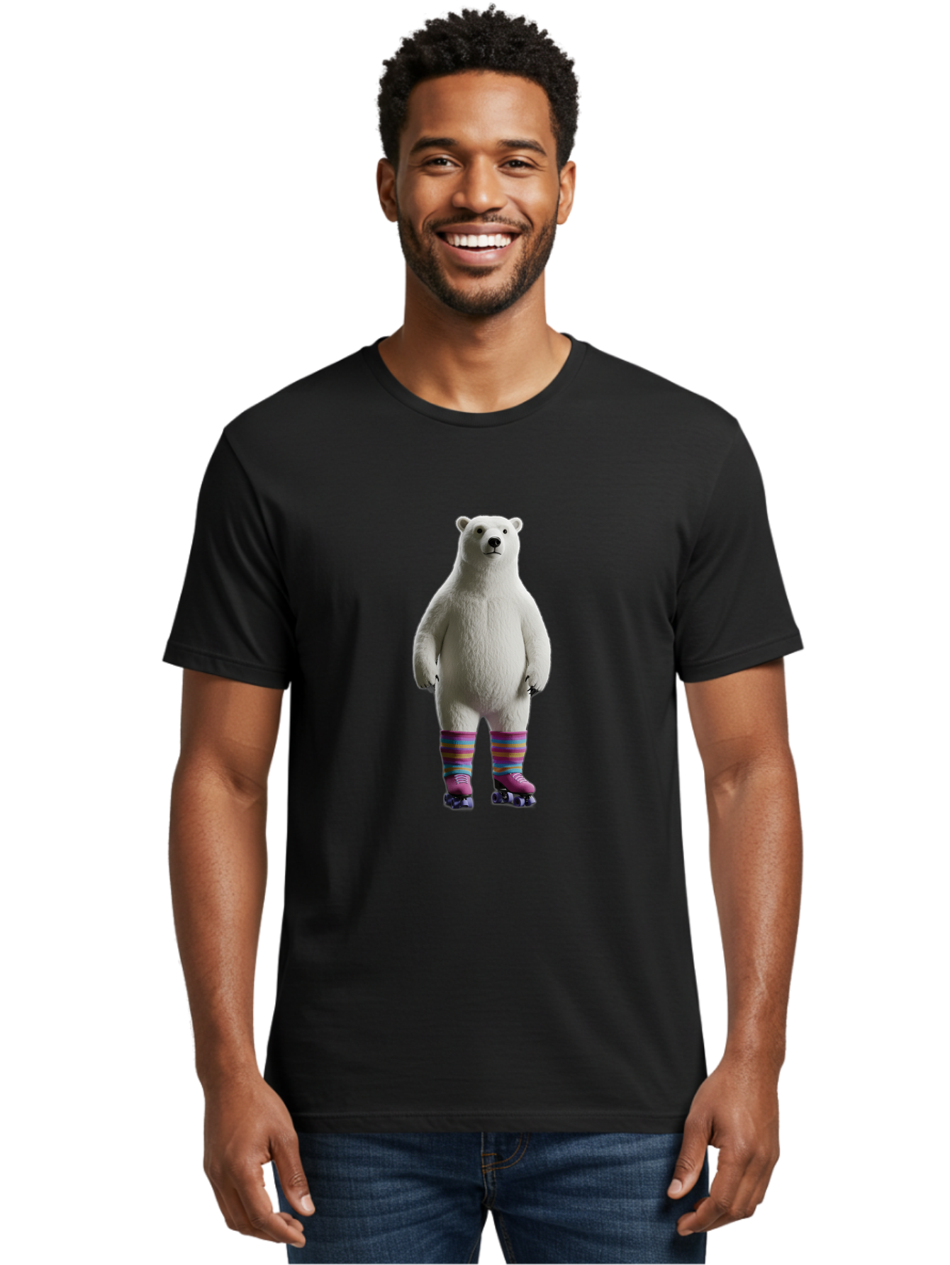 Polar-Bear-2 Men'S Graphic Tee, 100% Cotton, Comfortable Casual Summer Wear, Machine Washable, Vintage Camera, Old Camera, Antique Camera, Black Camera, Classic Photography, Photography Equipment, Nostalgic Device, Film Camera, Camera Art Baf373