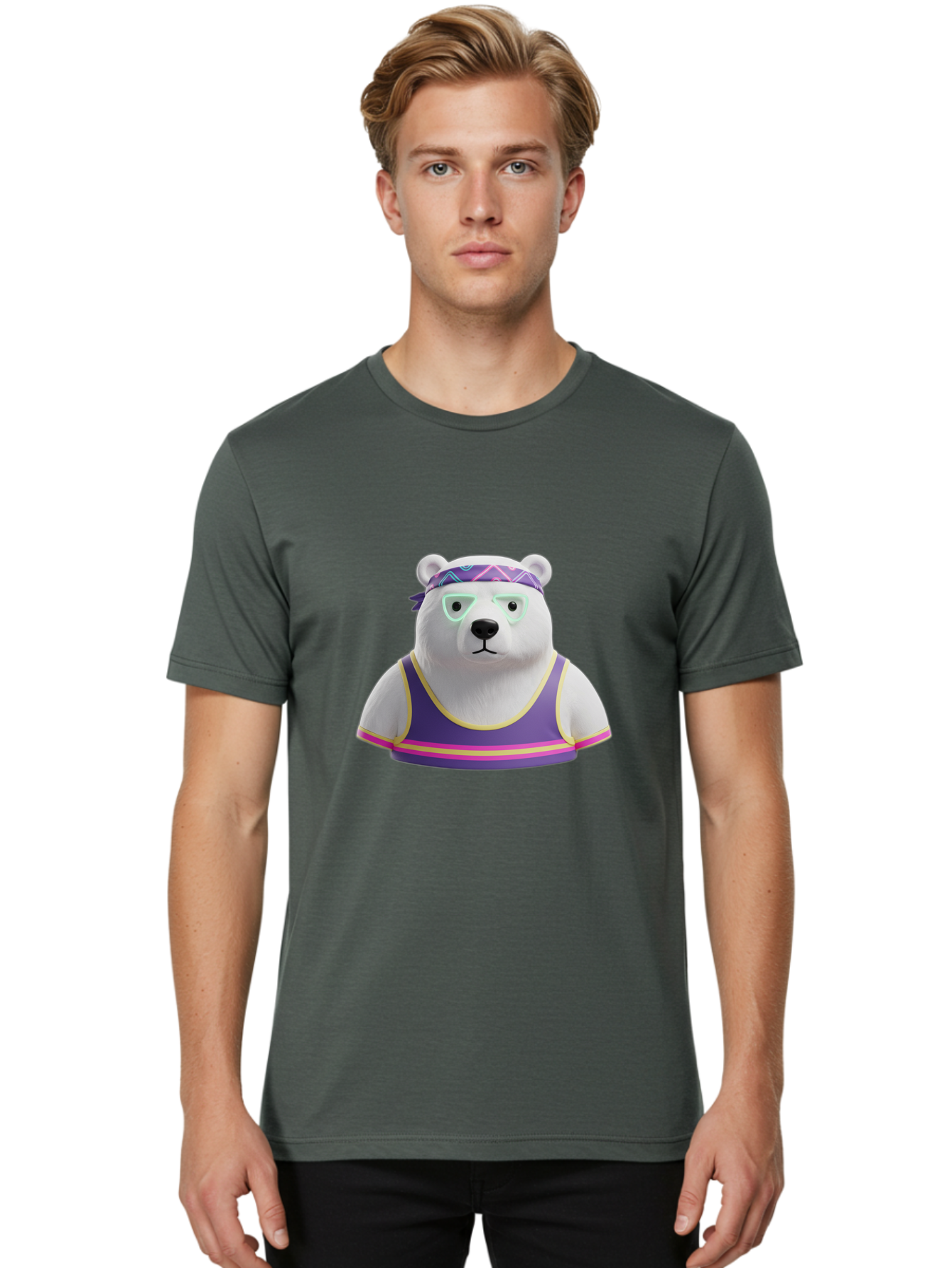 Polar-Bear-3 Men'S Graphic Tee, 100% Cotton, Comfortable Casual Summer Wear, Machine Washable, Vintage Camera, Old Camera, Antique Camera, Black Camera, Classic Photography, Photography Equipment, Nostalgic Device, Film Camera, Camera Art Baf375