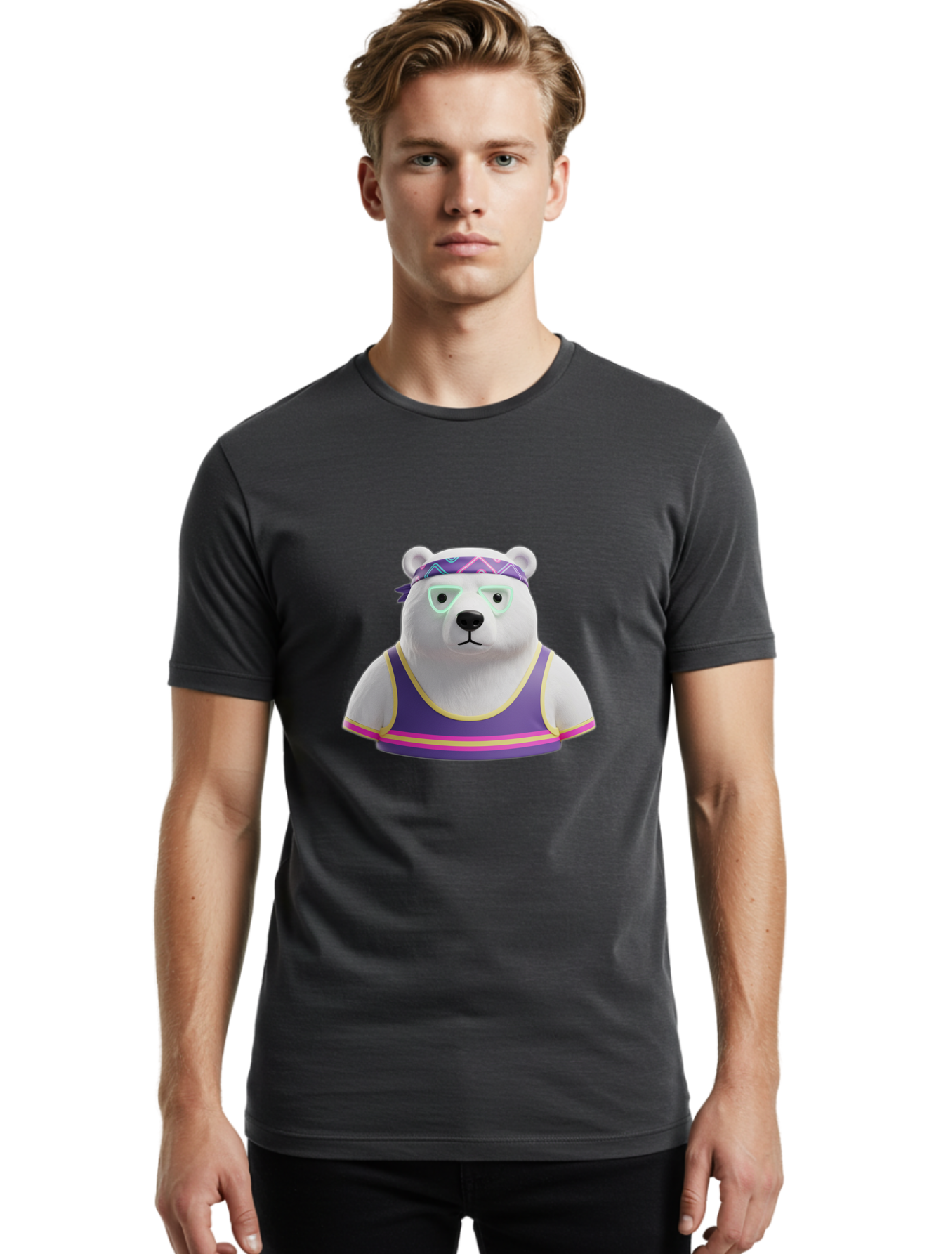 Polar-Bear-3 Men'S Graphic Tee, 100% Cotton, Comfortable Casual Summer Wear, Machine Washable, Vintage Camera, Old Camera, Antique Camera, Black Camera, Classic Photography, Photography Equipment, Nostalgic Device, Film Camera, Camera Art Baf375