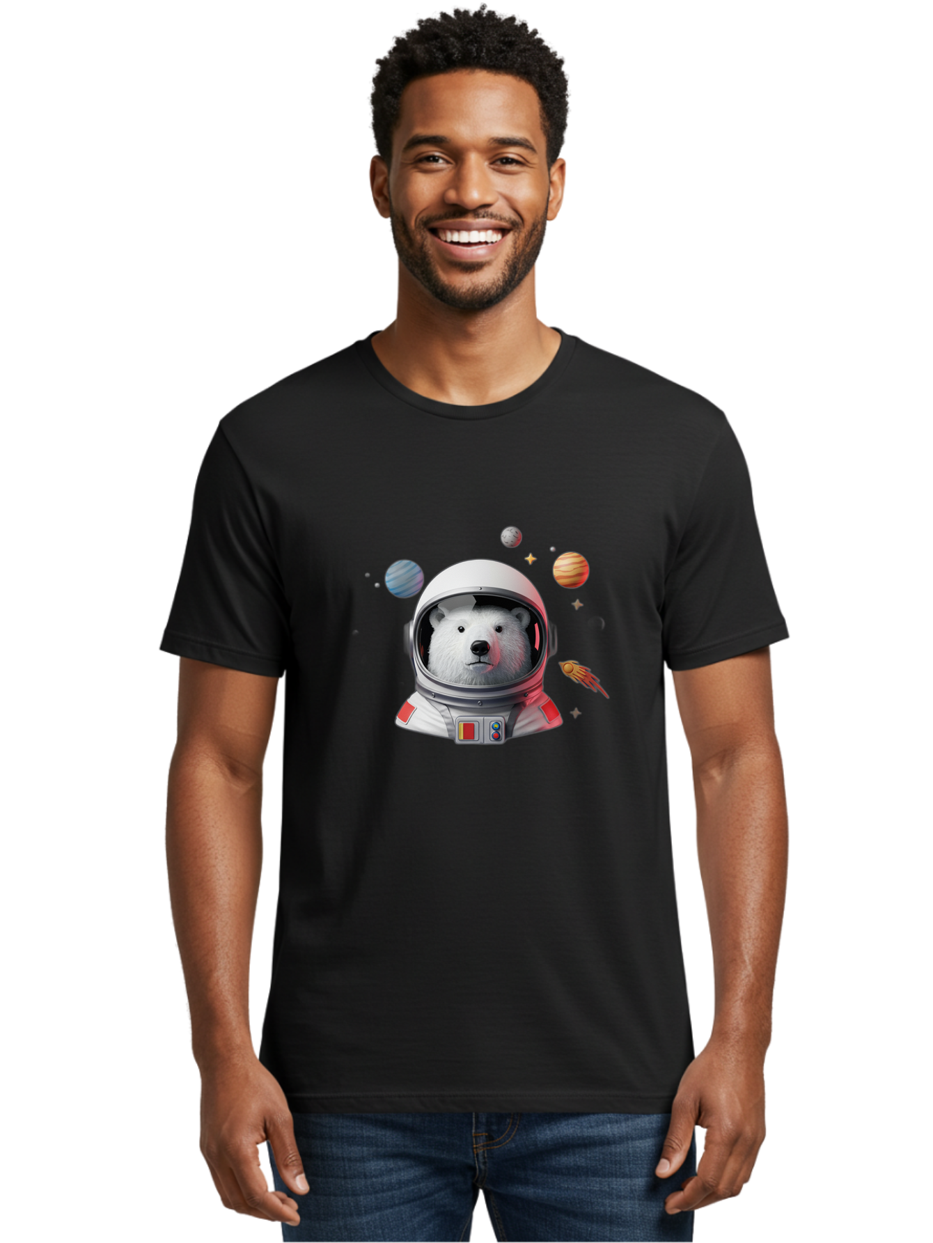 Polar-Bear-Astronaut-4 Men'S Graphic Tee, 100% Cotton, Comfortable Casual Summer Wear, Machine Washable, Vintage Camera, Old Camera, Antique Camera, Black Camera, Classic Photography, Photography Equipment, Nostalgic Device, Film Camera, Baf385