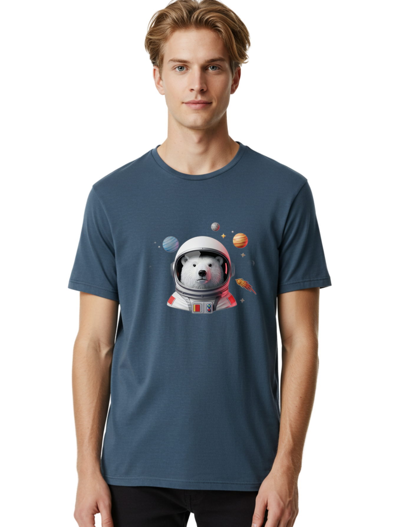 Polar-Bear-Astronaut-4 Men'S Graphic Tee, 100% Cotton, Comfortable Casual Summer Wear, Machine Washable, Vintage Camera, Old Camera, Antique Camera, Black Camera, Classic Photography, Photography Equipment, Nostalgic Device, Film Camera, Baf385