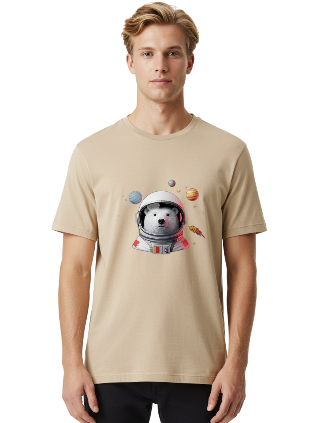 Polar-Bear-Astronaut-4 Men'S Graphic Tee, 100% Cotton, Comfortable Casual Summer Wear, Machine Washable, Vintage Camera, Old Camera, Antique Camera, Black Camera, Classic Photography, Photography Equipment, Nostalgic Device, Film Camera, Baf385