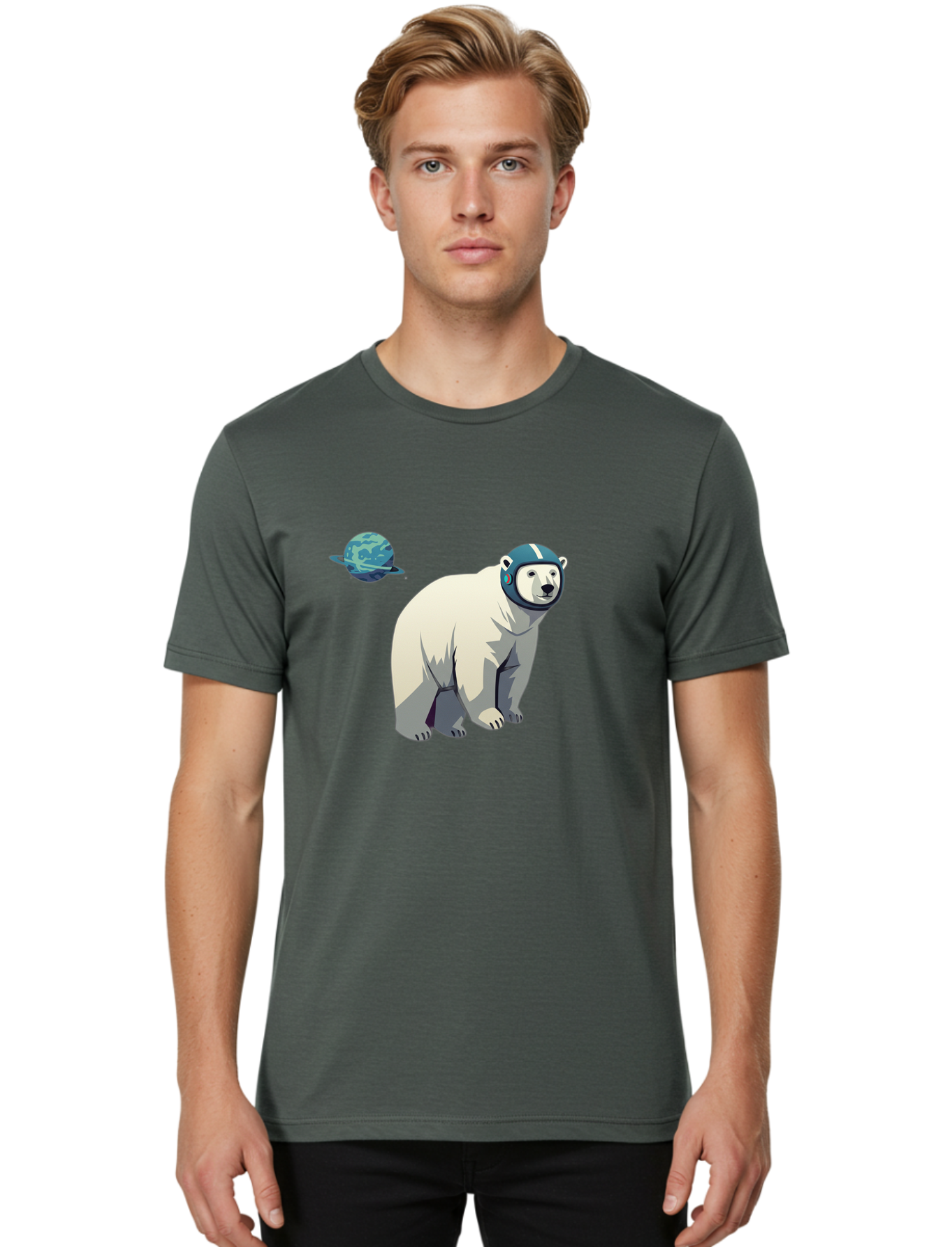 Polar-Bear-Astronaut-7 Men'S Graphic Tee, 100% Cotton, Comfortable Casual Summer Wear, Machine Washable, Vintage Camera, Old Camera, Antique Camera, Black Camera, Classic Photography, Photography Equipment, Nostalgic Device, Film Camera, Baf388