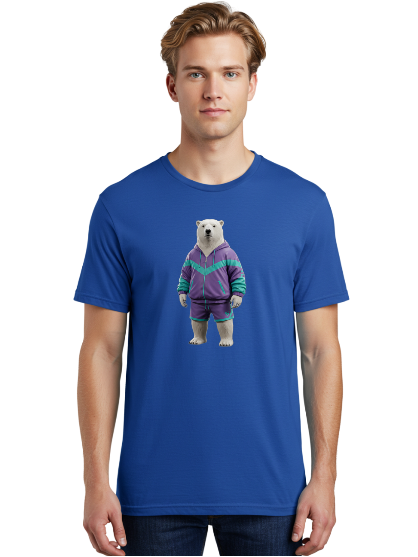 Polar-Bear-In-Purple-Tracksuit Men'S Graphic Tee, 100% Cotton, Comfortable Casual Summer Wear, Machine Washable, Vintage Camera, Old Camera, Antique Camera, Black Camera, Classic Photography, Photography Equipment, Nostalgic Device, Baf401