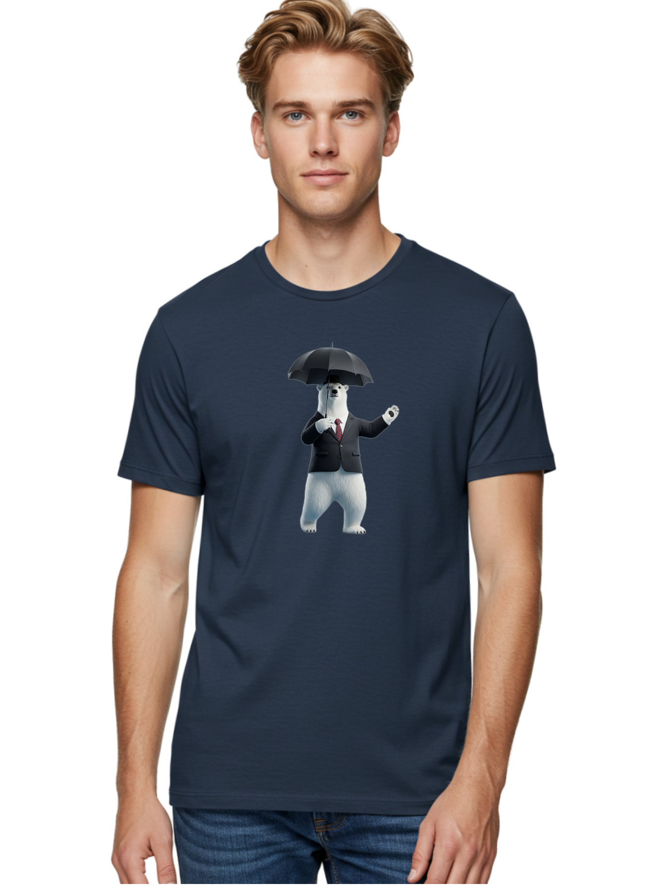 Polar-Bear-In-Suit Men'S Graphic Tee, 100% Cotton, Comfortable Casual Summer Wear, Machine Washable, Vintage Camera, Old Camera, Antique Camera, Black Camera, Classic Photography, Photography Equipment, Nostalgic Device, Film Camera, Baf402
