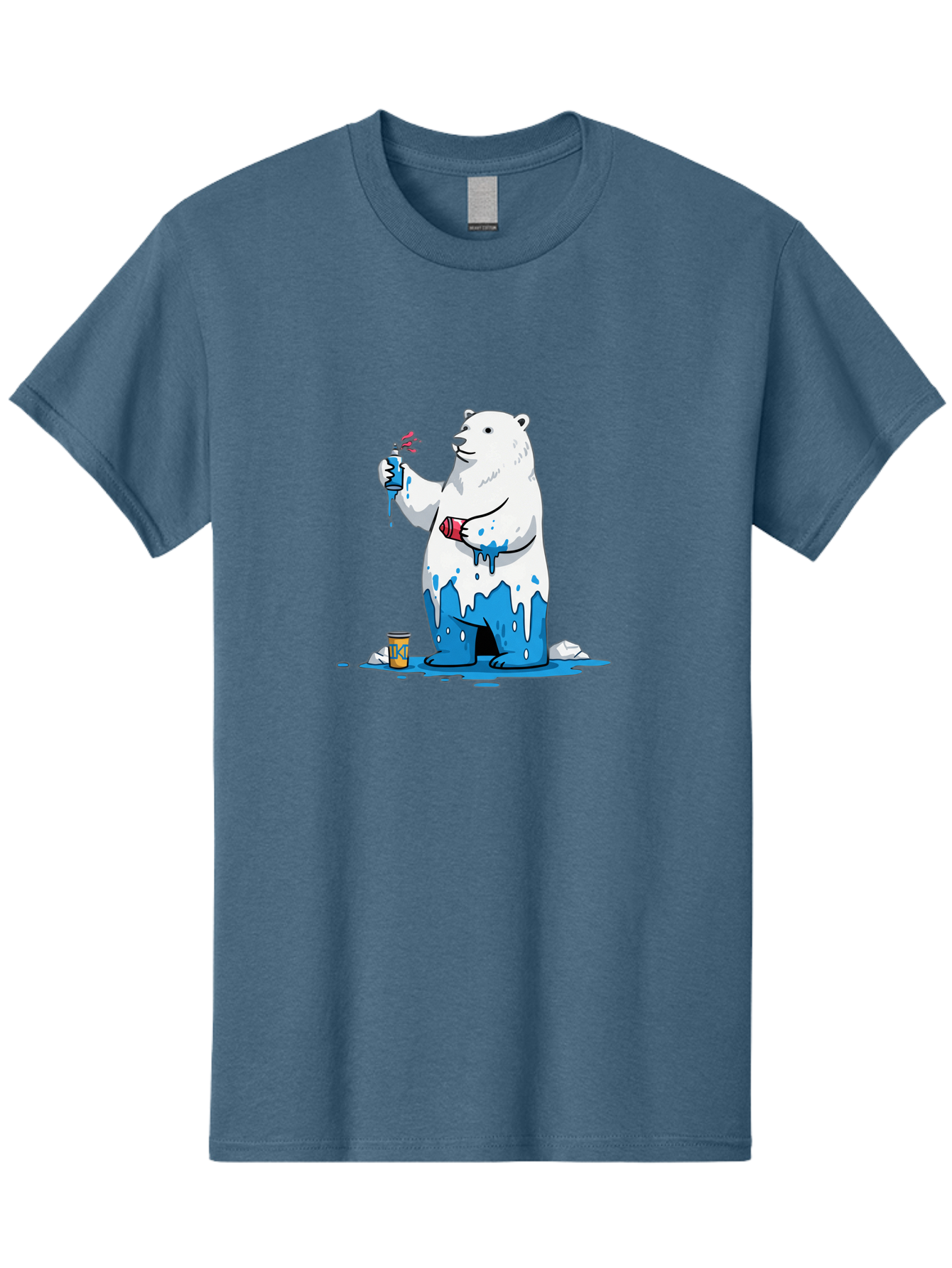 Polar-Bear-Painting Men'S Graphic Tee, 100% Cotton, Comfortable Casual Summer Wear, Machine Washable, Vintage Camera, Old Camera, Antique Camera, Black Camera, Classic Photography, Photography Equipment, Nostalgic Device, Film Camera, Baf407