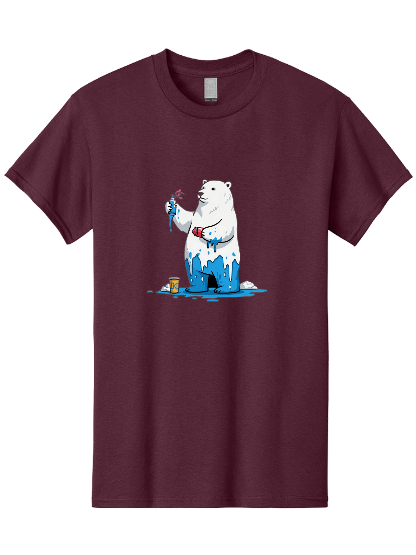 Polar-Bear-Painting Men'S Graphic Tee, 100% Cotton, Comfortable Casual Summer Wear, Machine Washable, Vintage Camera, Old Camera, Antique Camera, Black Camera, Classic Photography, Photography Equipment, Nostalgic Device, Film Camera, Baf407