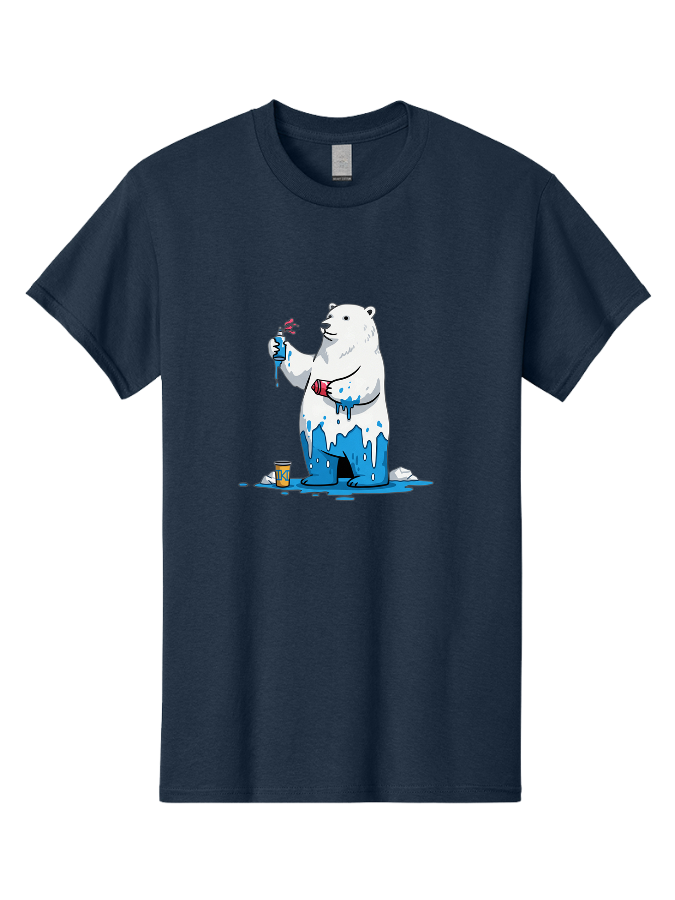Polar-Bear-Painting Men'S Graphic Tee, 100% Cotton, Comfortable Casual Summer Wear, Machine Washable, Vintage Camera, Old Camera, Antique Camera, Black Camera, Classic Photography, Photography Equipment, Nostalgic Device, Film Camera, Baf407