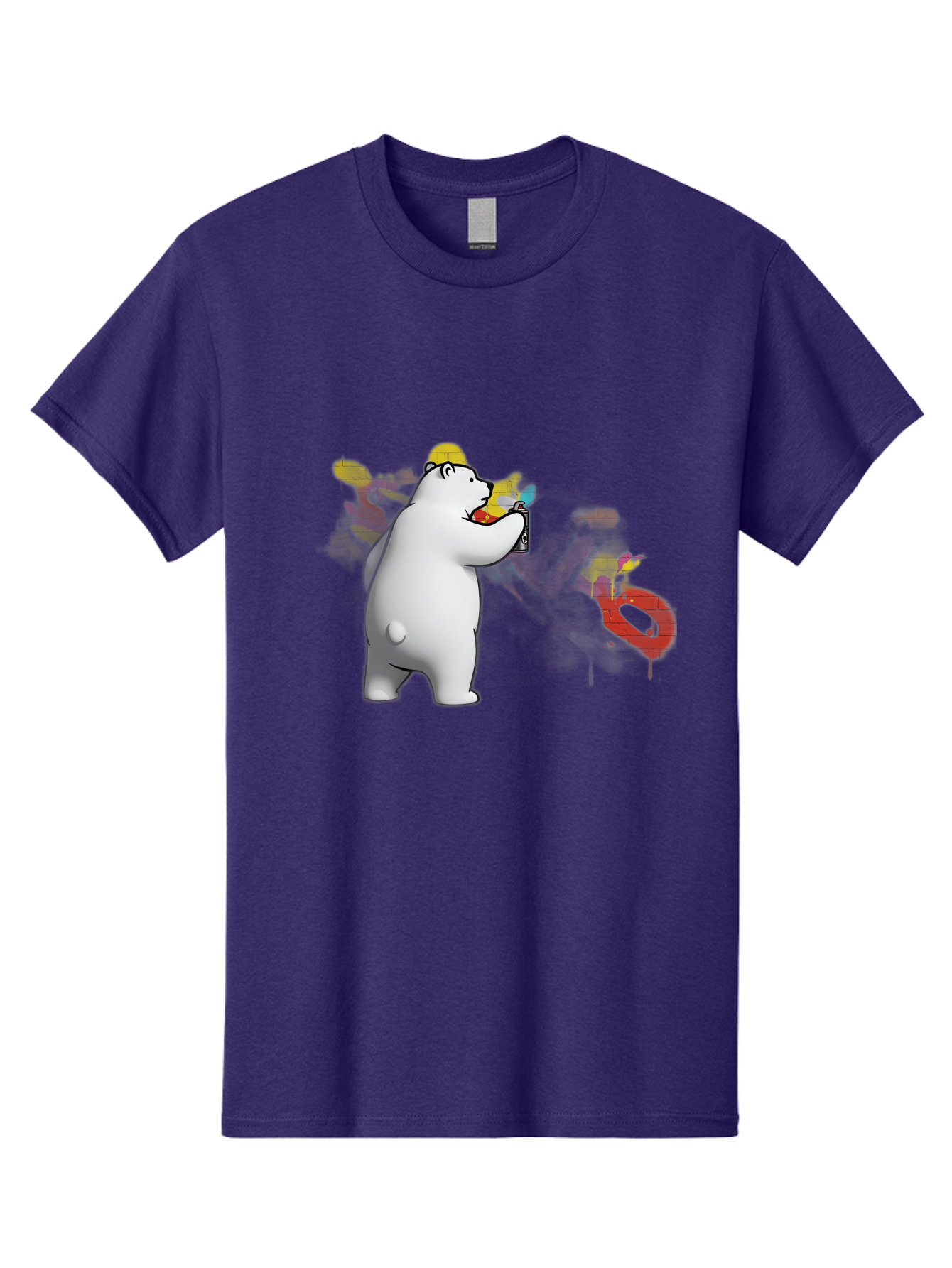 Polar-Bear-Spray-Painting Men'S Graphic Tee, 100% Cotton, Comfortable Casual Summer Wear, Machine Washable, Vintage Camera, Old Camera, Antique Camera, Black Camera, Classic Photography, Photography Equipment, Nostalgic Device, Film Camera, Baf412