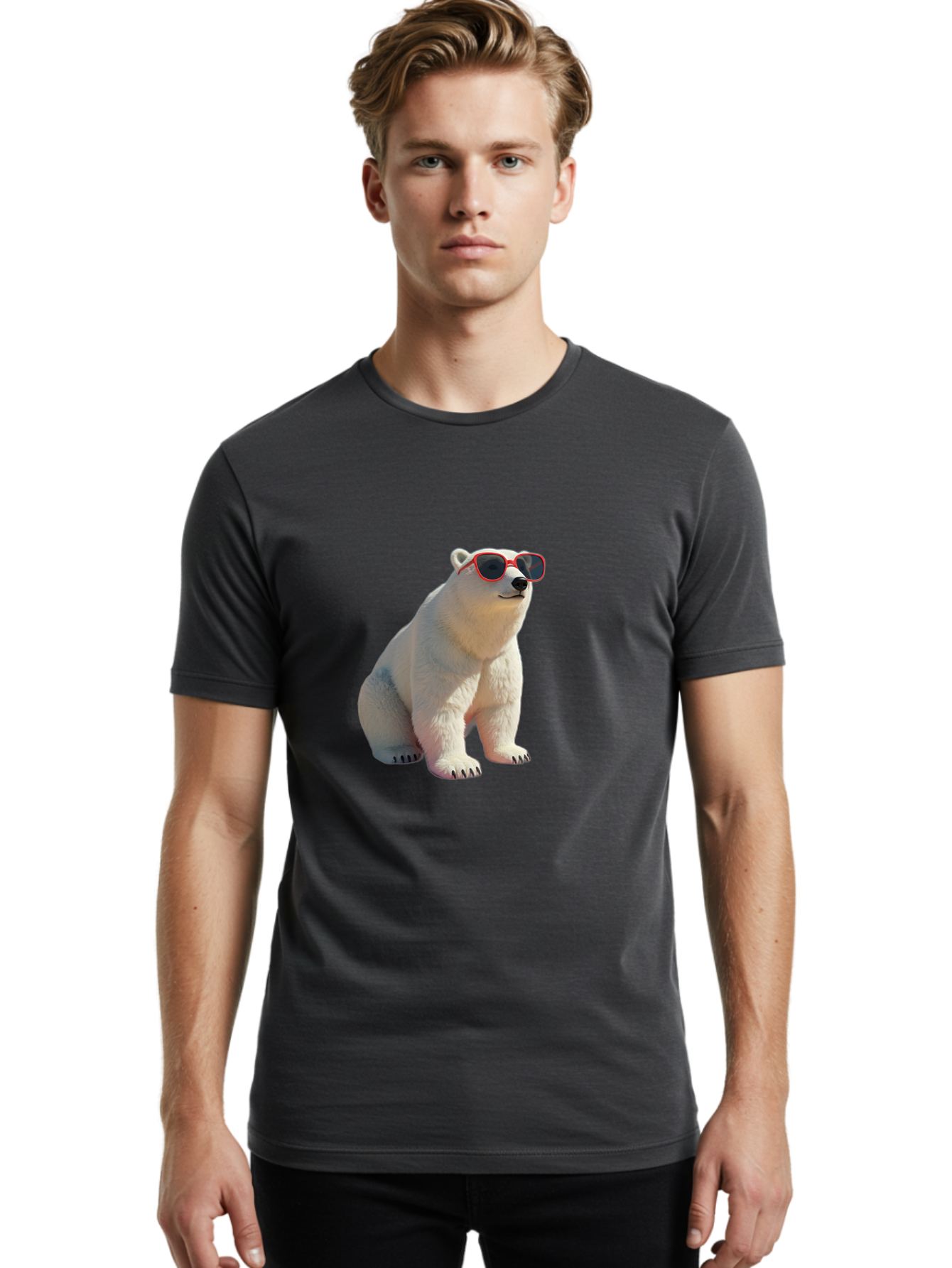 Polar-Bear-Sunglasses-3 Men'S Graphic Tee, 100% Cotton, Comfortable Casual Summer Wear, Machine Washable, Vintage Camera, Old Camera, Antique Camera, Black Camera, Classic Photography, Photography Equipment, Nostalgic Device, Film Camera, Baf415
