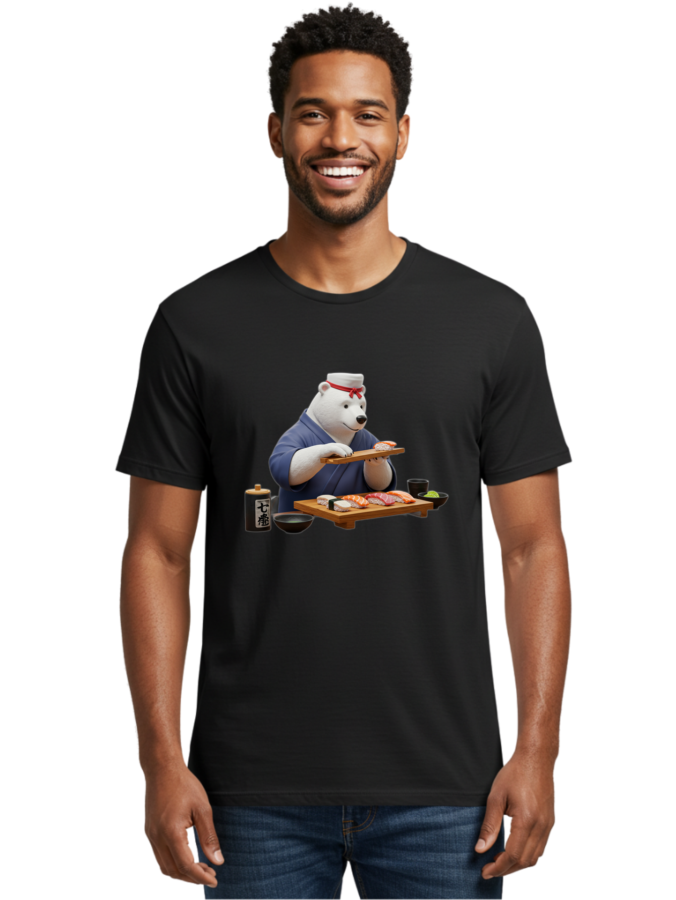 Polar-Bear-Sushi-Chef-1 Men'S Graphic Tee, 100% Cotton, Comfortable Casual Summer Wear, Machine Washable, Vintage Camera, Old Camera, Antique Camera, Black Camera, Classic Photography, Photography Equipment, Nostalgic Device, Film Camera, Baf420