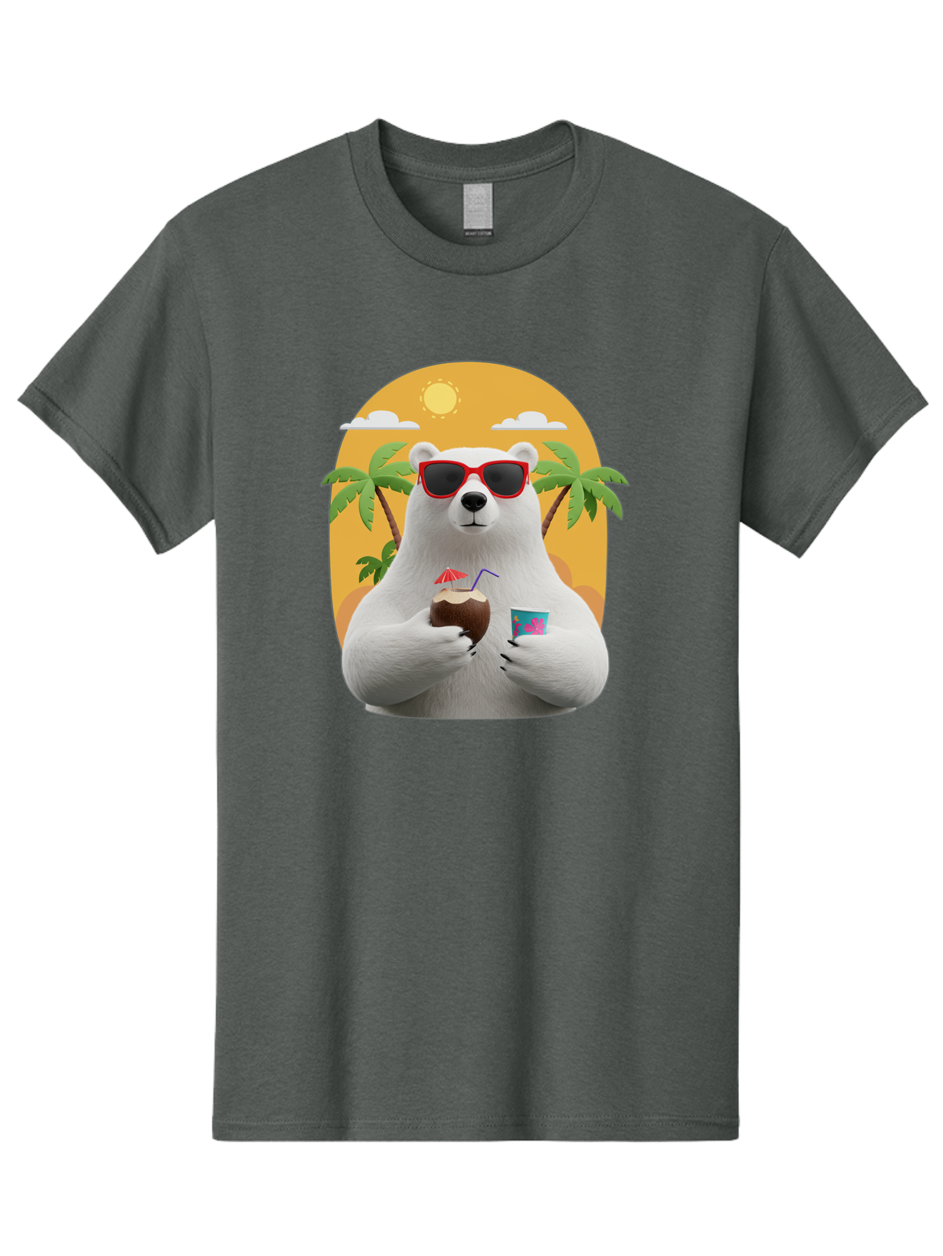 Polar-Bear-With-Coconut Men'S Graphic Tee, 100% Cotton, Comfortable Casual Summer Wear, Machine Washable, Vintage Camera, Old Camera, Antique Camera, Black Camera, Classic Photography, Photography Equipment, Nostalgic Device, Film Camera, Baf426