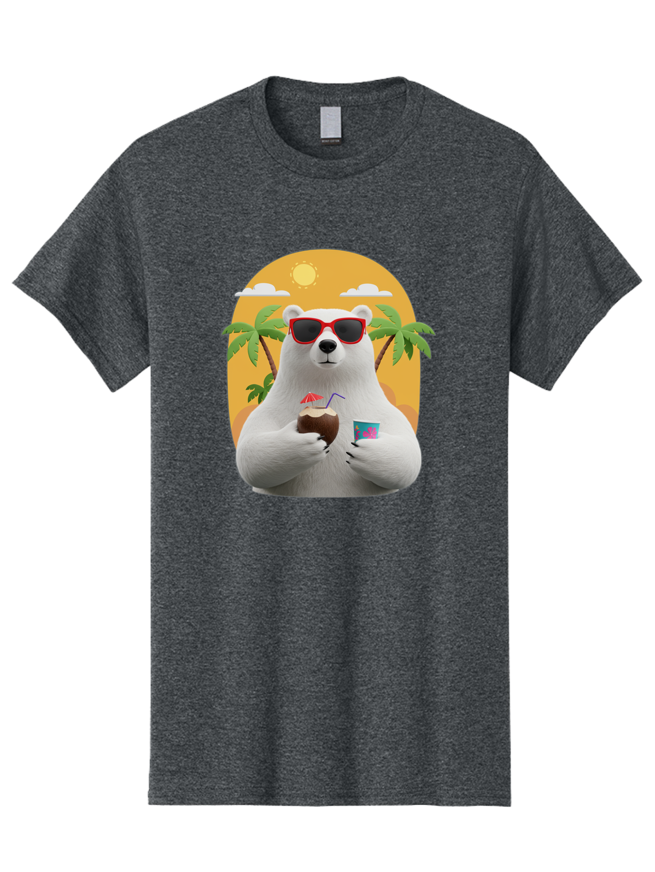 Polar-Bear-With-Coconut Men'S Graphic Tee, 100% Cotton, Comfortable Casual Summer Wear, Machine Washable, Vintage Camera, Old Camera, Antique Camera, Black Camera, Classic Photography, Photography Equipment, Nostalgic Device, Film Camera, Baf426