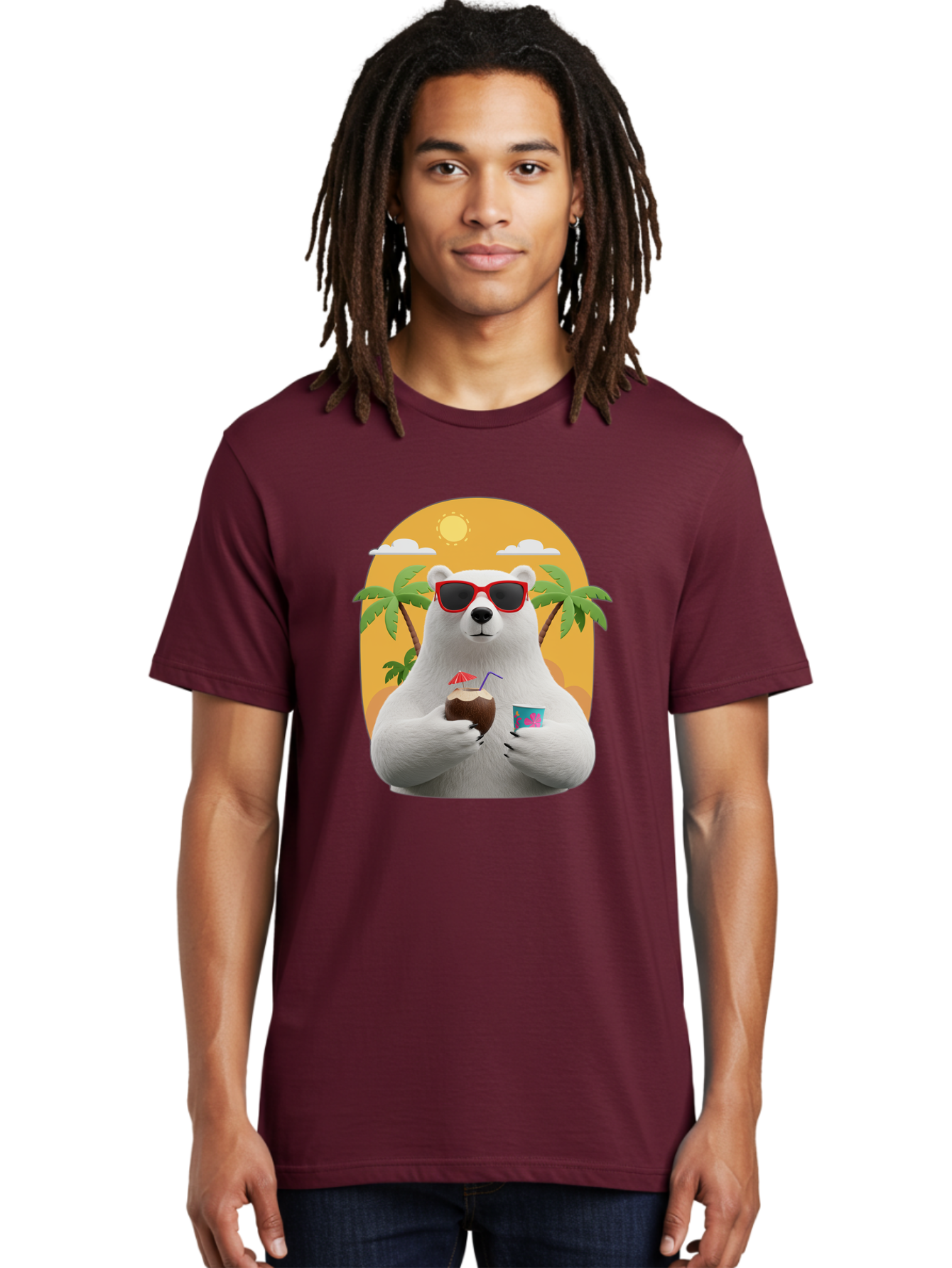 Polar-Bear-With-Coconut Men'S Graphic Tee, 100% Cotton, Comfortable Casual Summer Wear, Machine Washable, Vintage Camera, Old Camera, Antique Camera, Black Camera, Classic Photography, Photography Equipment, Nostalgic Device, Film Camera, Baf426