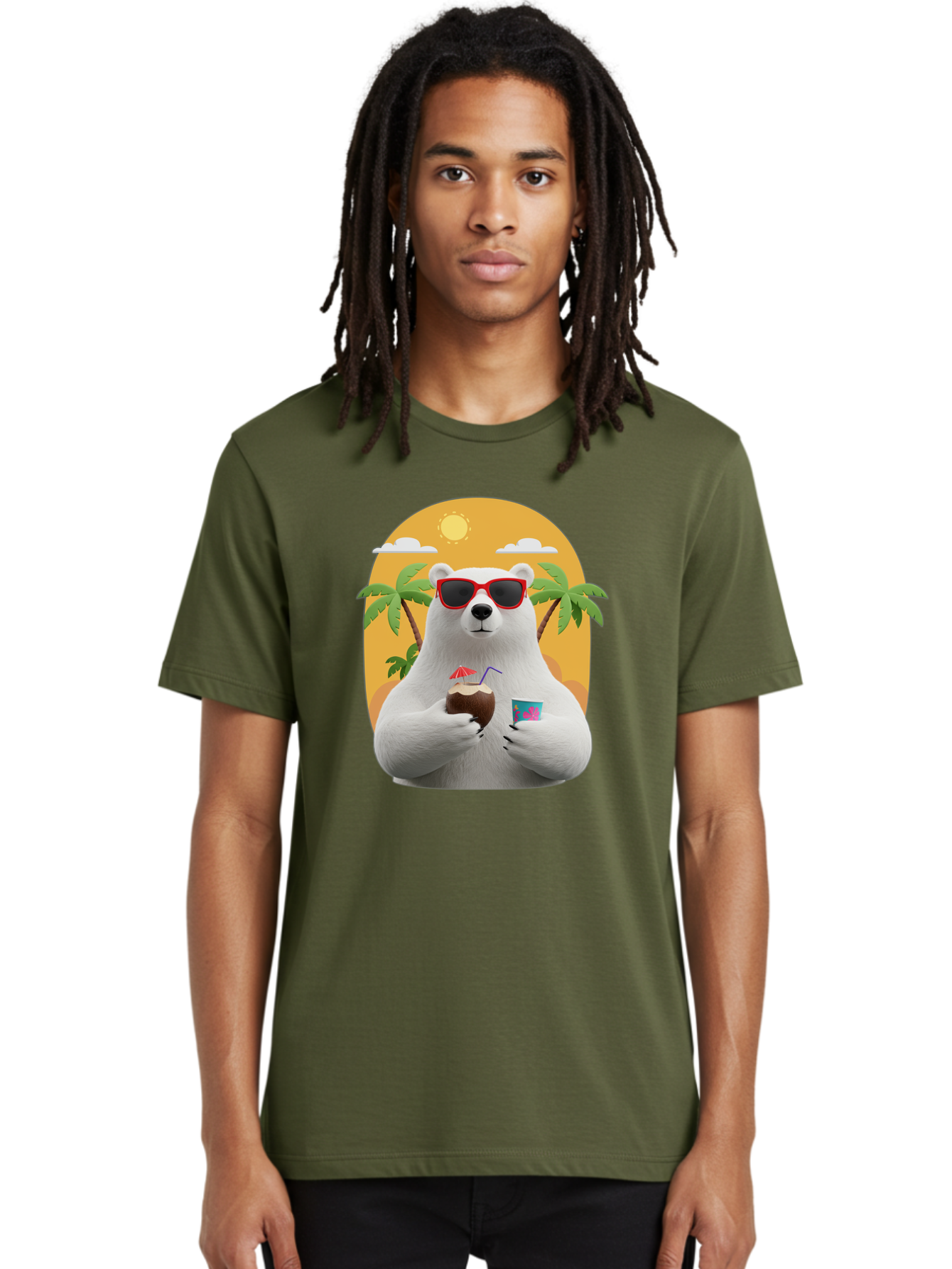 Polar-Bear-With-Coconut Men'S Graphic Tee, 100% Cotton, Comfortable Casual Summer Wear, Machine Washable, Vintage Camera, Old Camera, Antique Camera, Black Camera, Classic Photography, Photography Equipment, Nostalgic Device, Film Camera, Baf426