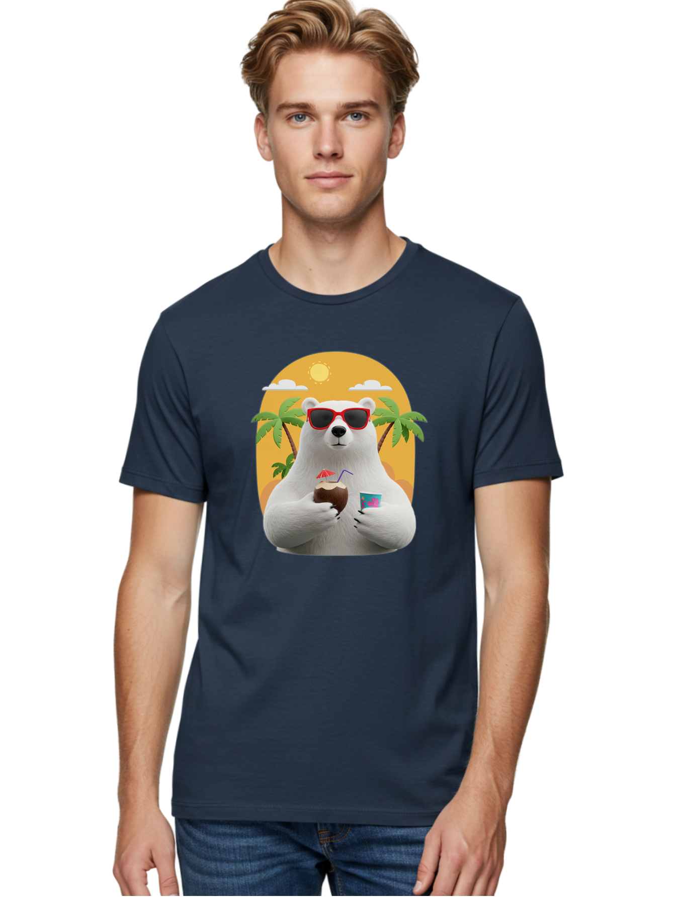 Polar-Bear-With-Coconut Men'S Graphic Tee, 100% Cotton, Comfortable Casual Summer Wear, Machine Washable, Vintage Camera, Old Camera, Antique Camera, Black Camera, Classic Photography, Photography Equipment, Nostalgic Device, Film Camera, Baf426