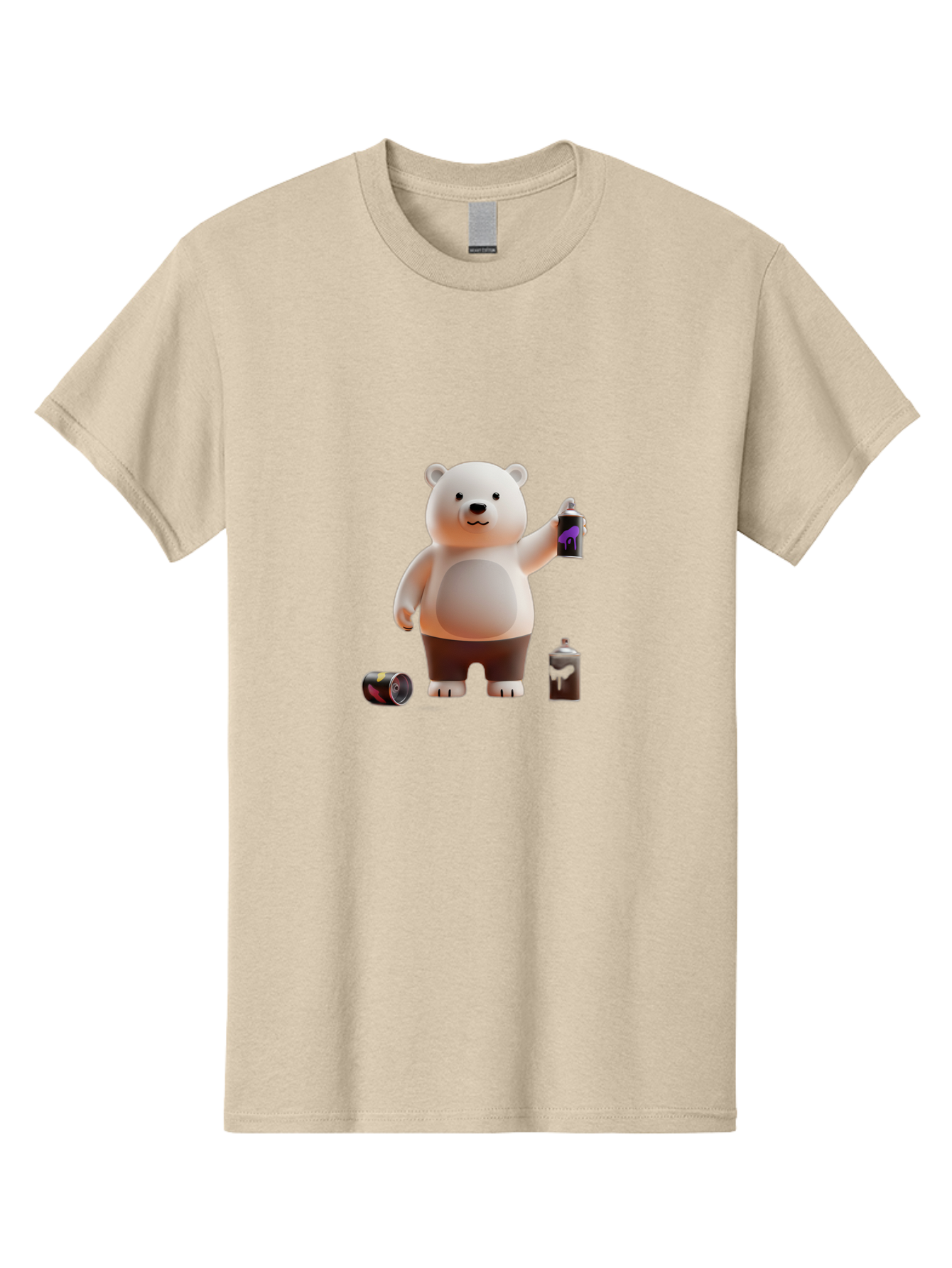 Polar-Bear-With-Spray-Paint Men'S Graphic Tee, 100% Cotton, Comfortable Casual Summer Wear, Machine Washable, Vintage Camera, Old Camera, Antique Camera, Black Camera, Classic Photography, Photography Equipment, Nostalgic Device, Film Camera, Baf429