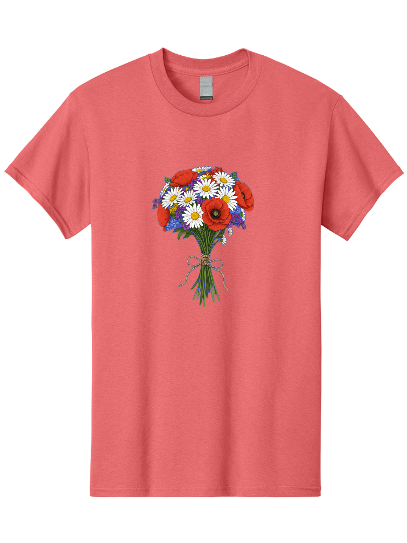 Poppies-Daisies-And-Wildflowers-Bouquet Men'S Graphic Tee, 100% Cotton, Comfortable Casual Summer Wear, Machine Washable, Vintage Camera, Old Camera, Antique Camera, Black Camera, Classic Photography, Photography Equipment, Nostalgic Device, Baf434