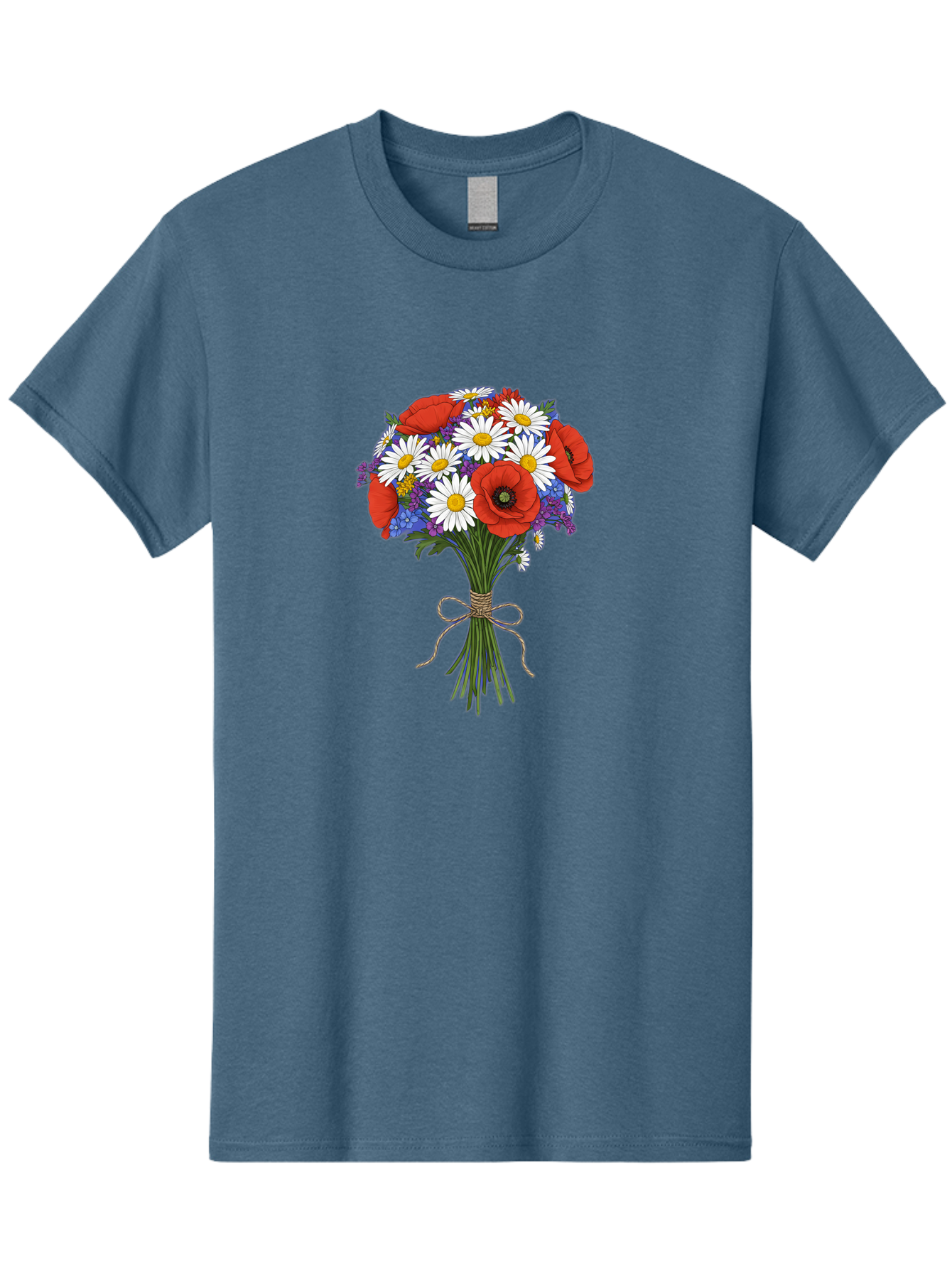 Poppies-Daisies-And-Wildflowers-Bouquet Men'S Graphic Tee, 100% Cotton, Comfortable Casual Summer Wear, Machine Washable, Vintage Camera, Old Camera, Antique Camera, Black Camera, Classic Photography, Photography Equipment, Nostalgic Device, Baf434