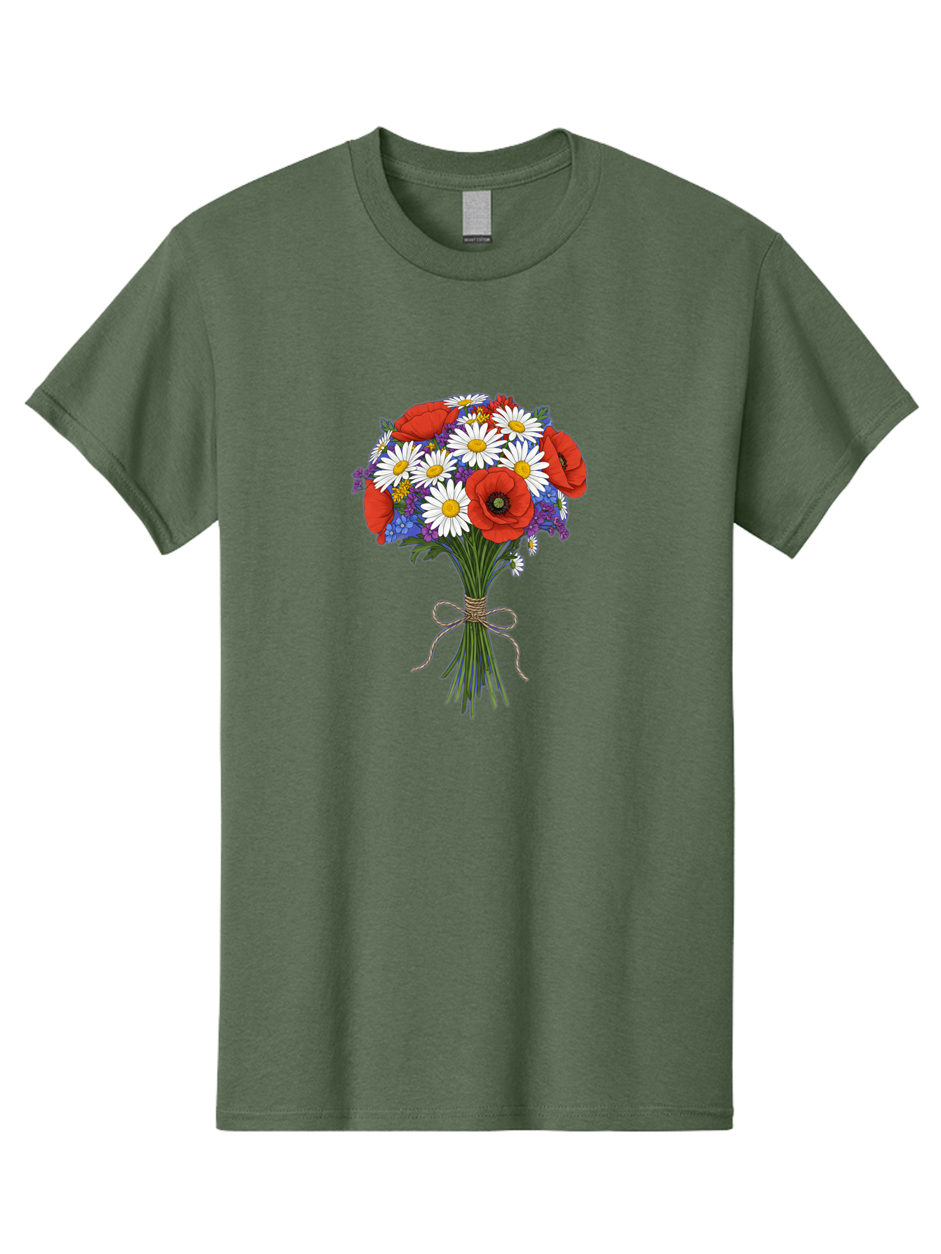 Poppies-Daisies-And-Wildflowers-Bouquet Men'S Graphic Tee, 100% Cotton, Comfortable Casual Summer Wear, Machine Washable, Vintage Camera, Old Camera, Antique Camera, Black Camera, Classic Photography, Photography Equipment, Nostalgic Device, Baf434