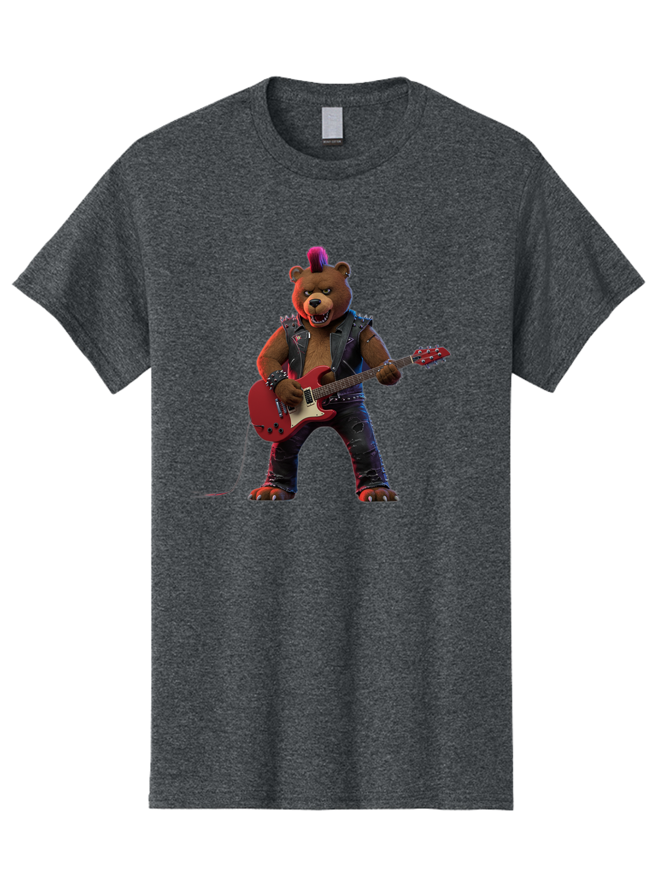 Punk-Bear-With-Guitar Men'S Graphic Tee, 100% Cotton, Comfortable Casual Summer Wear, Machine Washable, Vintage Camera, Old Camera, Antique Camera, Black Camera, Classic Photography, Photography Equipment, Nostalgic Device, Film Camera, Baf440