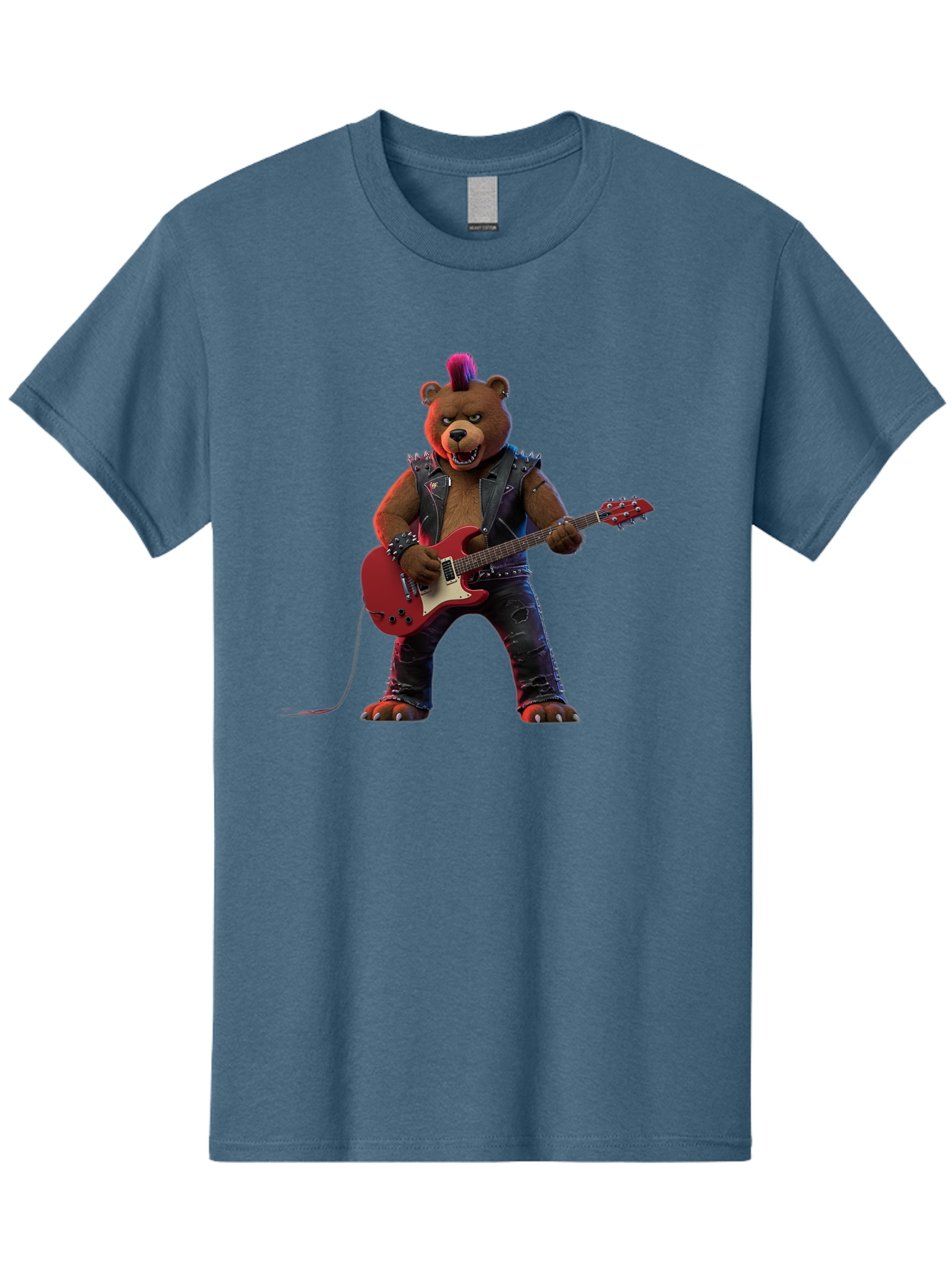 Punk-Bear-With-Guitar Men'S Graphic Tee, 100% Cotton, Comfortable Casual Summer Wear, Machine Washable, Vintage Camera, Old Camera, Antique Camera, Black Camera, Classic Photography, Photography Equipment, Nostalgic Device, Film Camera, Baf440