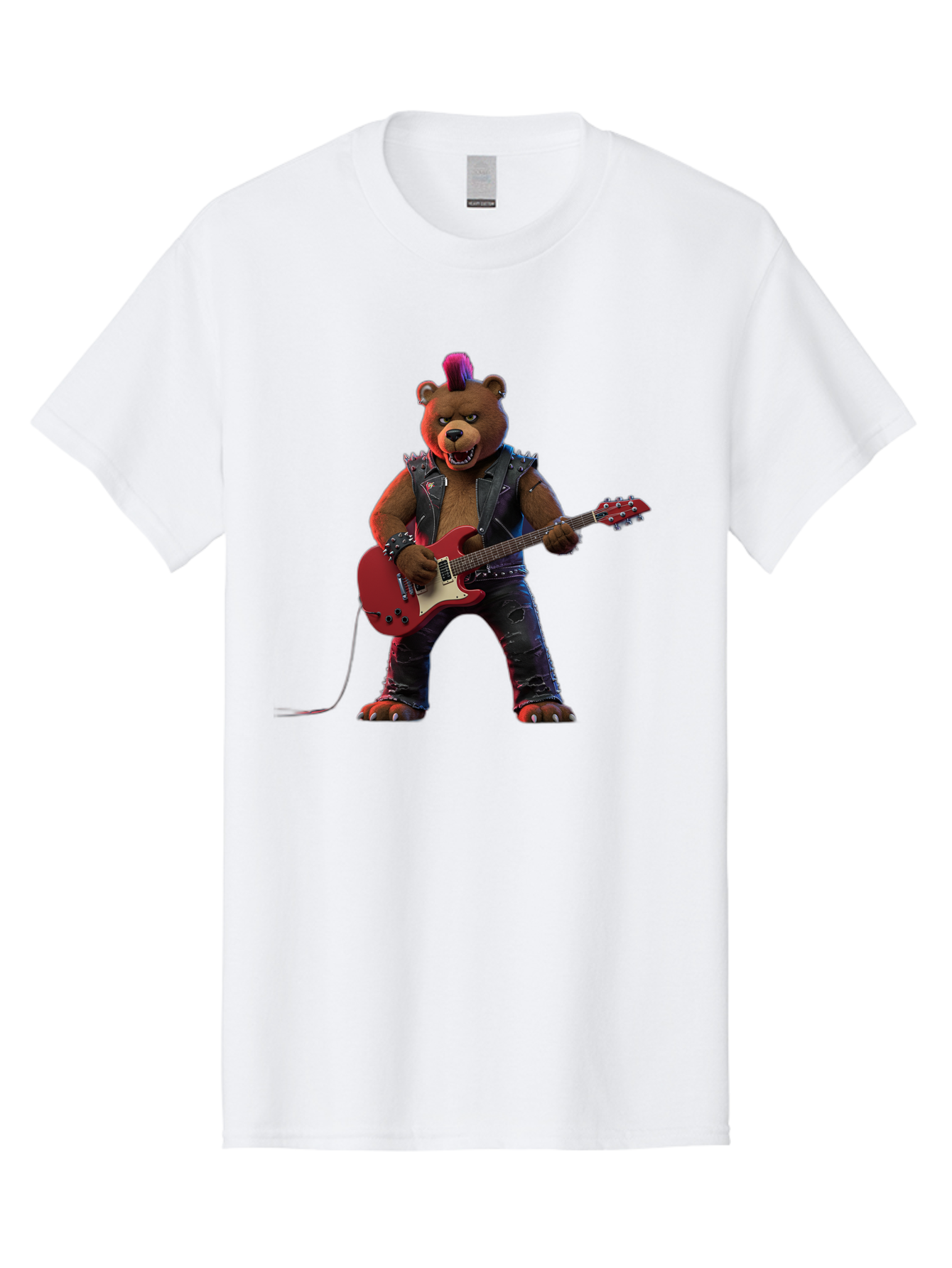 Punk-Bear-With-Guitar Men'S Graphic Tee, 100% Cotton, Comfortable Casual Summer Wear, Machine Washable, Vintage Camera, Old Camera, Antique Camera, Black Camera, Classic Photography, Photography Equipment, Nostalgic Device, Film Camera, Baf440