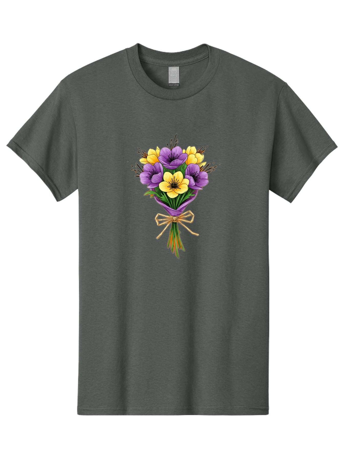 Purple-And-Yellow-Flowers Men'S Graphic Tee, 100% Cotton, Comfortable Casual Summer Wear, Machine Washable, Vintage Camera, Old Camera, Antique Camera, Black Camera, Classic Photography, Photography Equipment, Nostalgic Device, Film Camera, Baf444