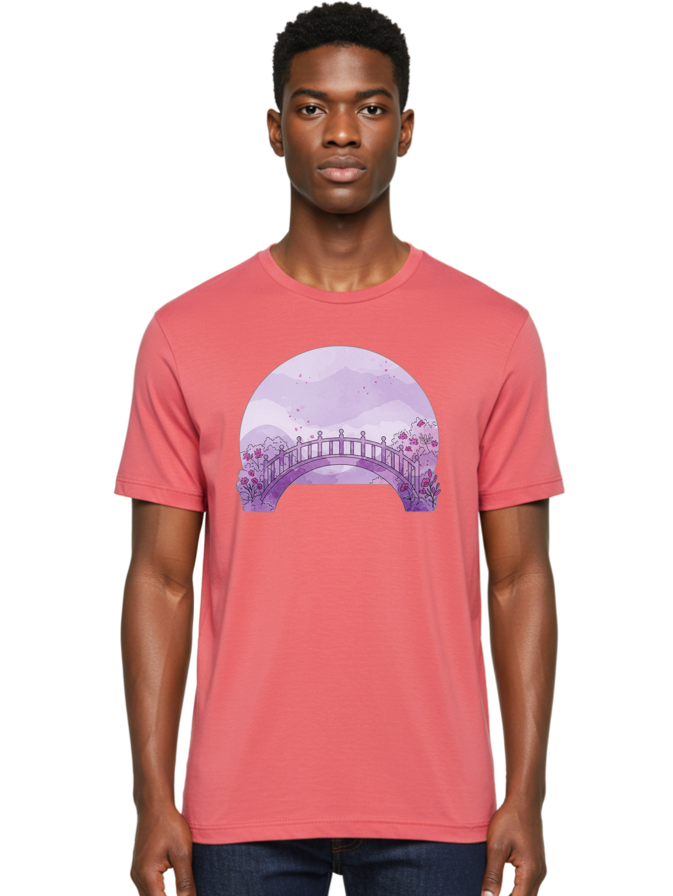 Purple-Bridge-1 Men'S Graphic Tee, 100% Cotton, Comfortable Casual Summer Wear, Machine Washable, Vintage Camera, Old Camera, Antique Camera, Black Camera, Classic Photography, Photography Equipment, Nostalgic Device, Film Camera, Camera Art Baf445