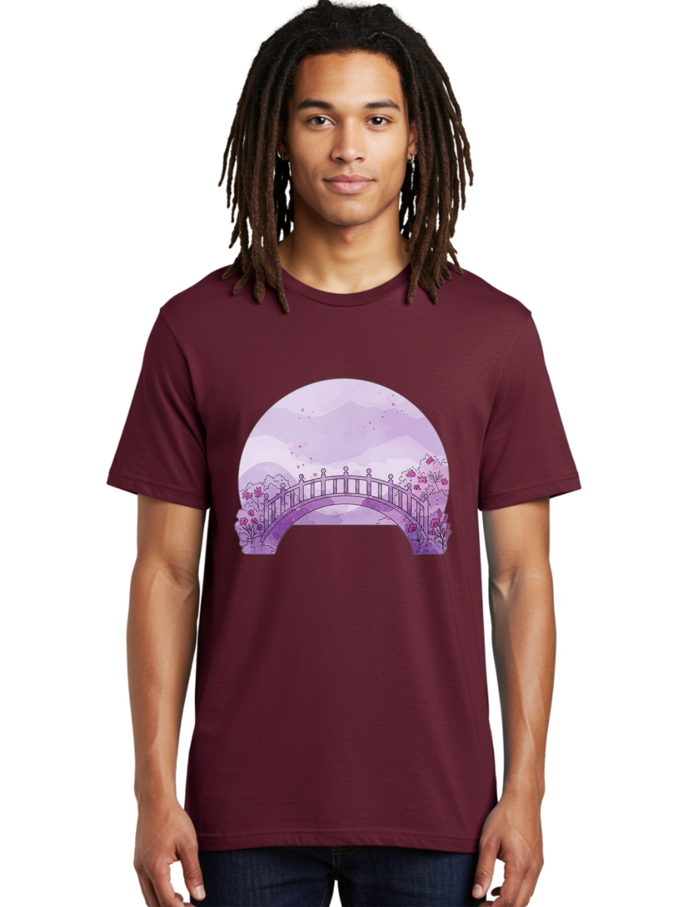 Purple-Bridge-1 Men'S Graphic Tee, 100% Cotton, Comfortable Casual Summer Wear, Machine Washable, Vintage Camera, Old Camera, Antique Camera, Black Camera, Classic Photography, Photography Equipment, Nostalgic Device, Film Camera, Camera Art Baf445