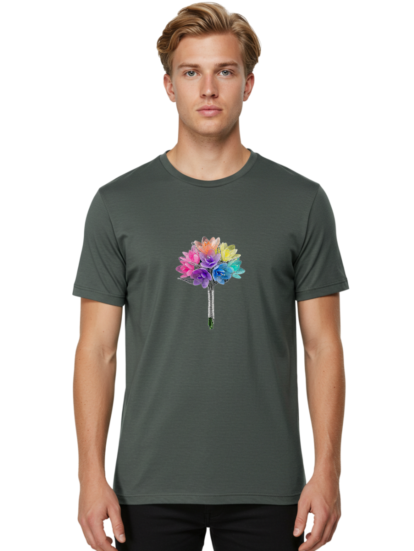 Rainbow-Flowers Men'S Graphic Tee, 100% Cotton, Comfortable Casual Summer Wear, Machine Washable, Vintage Camera, Old Camera, Antique Camera, Black Camera, Classic Photography, Photography Equipment, Nostalgic Device, Film Camera, Camera Art Baf450