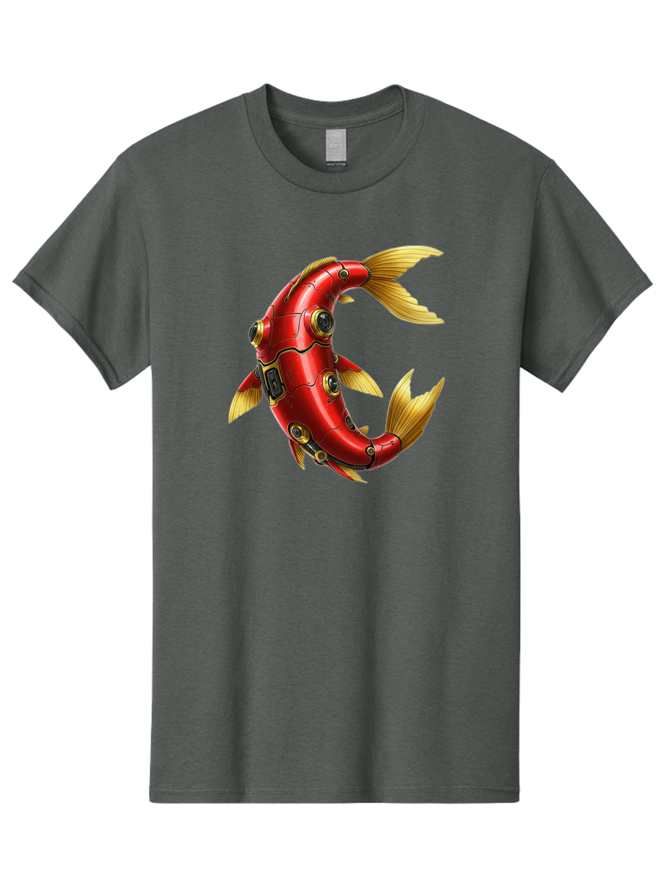 Red-Mechanical-Fish-1 Men'S Graphic Tee, 100% Cotton, Comfortable Casual Summer Wear, Machine Washable, Vintage Camera, Old Camera, Antique Camera, Black Camera, Classic Photography, Photography Equipment, Nostalgic Device, Film Camera, Baf457