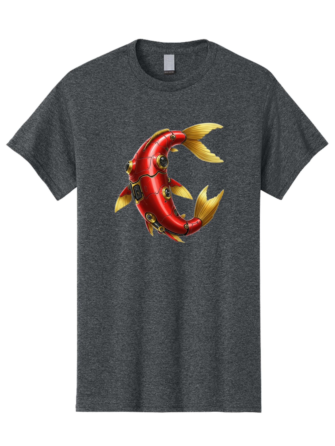 Red-Mechanical-Fish-1 Men'S Graphic Tee, 100% Cotton, Comfortable Casual Summer Wear, Machine Washable, Vintage Camera, Old Camera, Antique Camera, Black Camera, Classic Photography, Photography Equipment, Nostalgic Device, Film Camera, Baf457