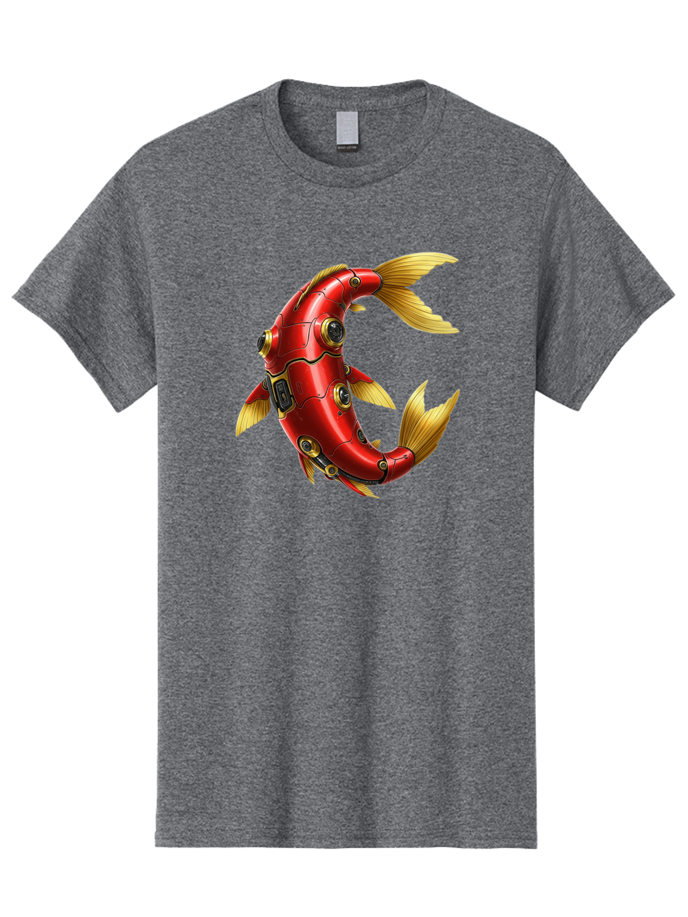 Red-Mechanical-Fish-1 Men'S Graphic Tee, 100% Cotton, Comfortable Casual Summer Wear, Machine Washable, Vintage Camera, Old Camera, Antique Camera, Black Camera, Classic Photography, Photography Equipment, Nostalgic Device, Film Camera, Baf457