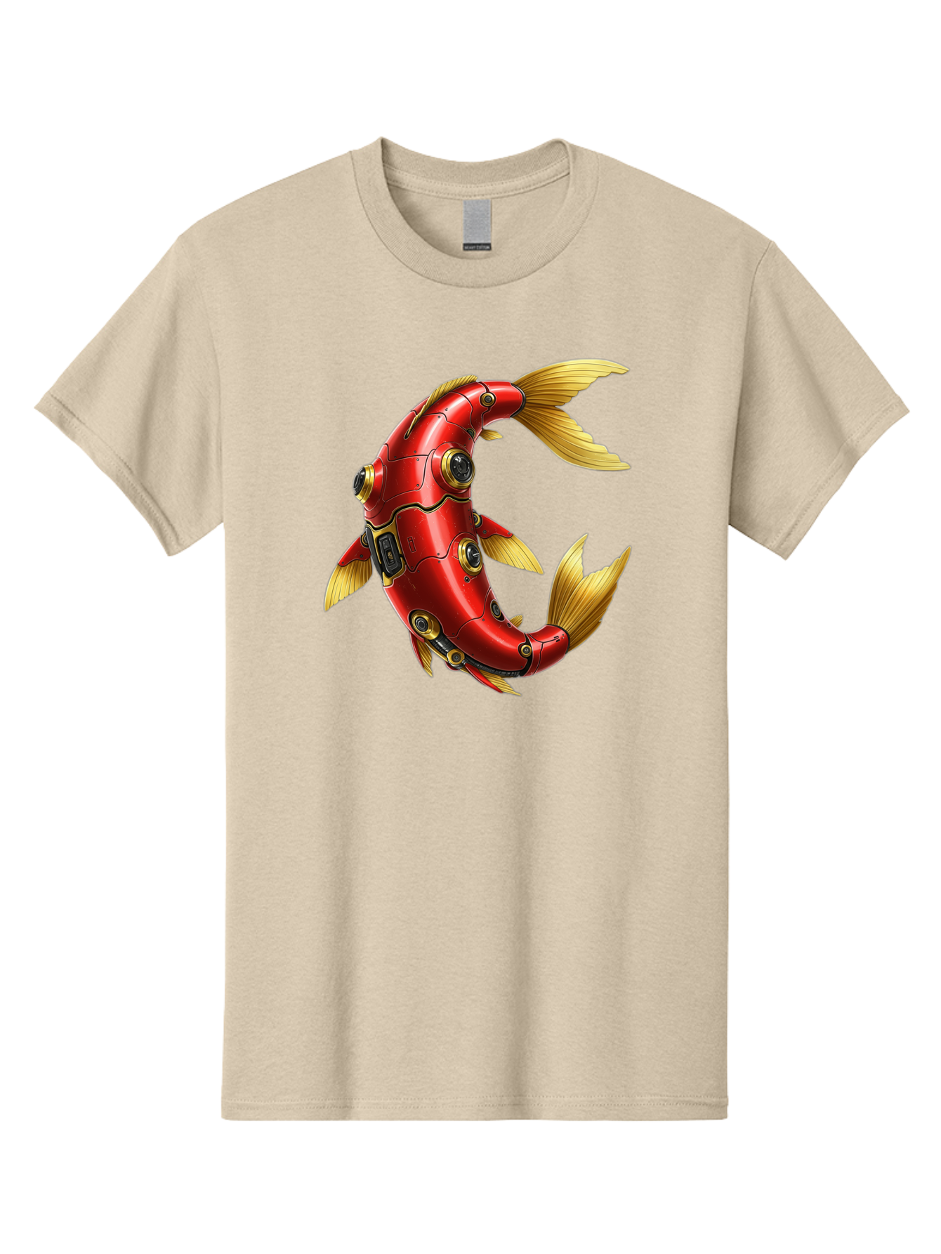 Red-Mechanical-Fish-1 Men'S Graphic Tee, 100% Cotton, Comfortable Casual Summer Wear, Machine Washable, Vintage Camera, Old Camera, Antique Camera, Black Camera, Classic Photography, Photography Equipment, Nostalgic Device, Film Camera, Baf457