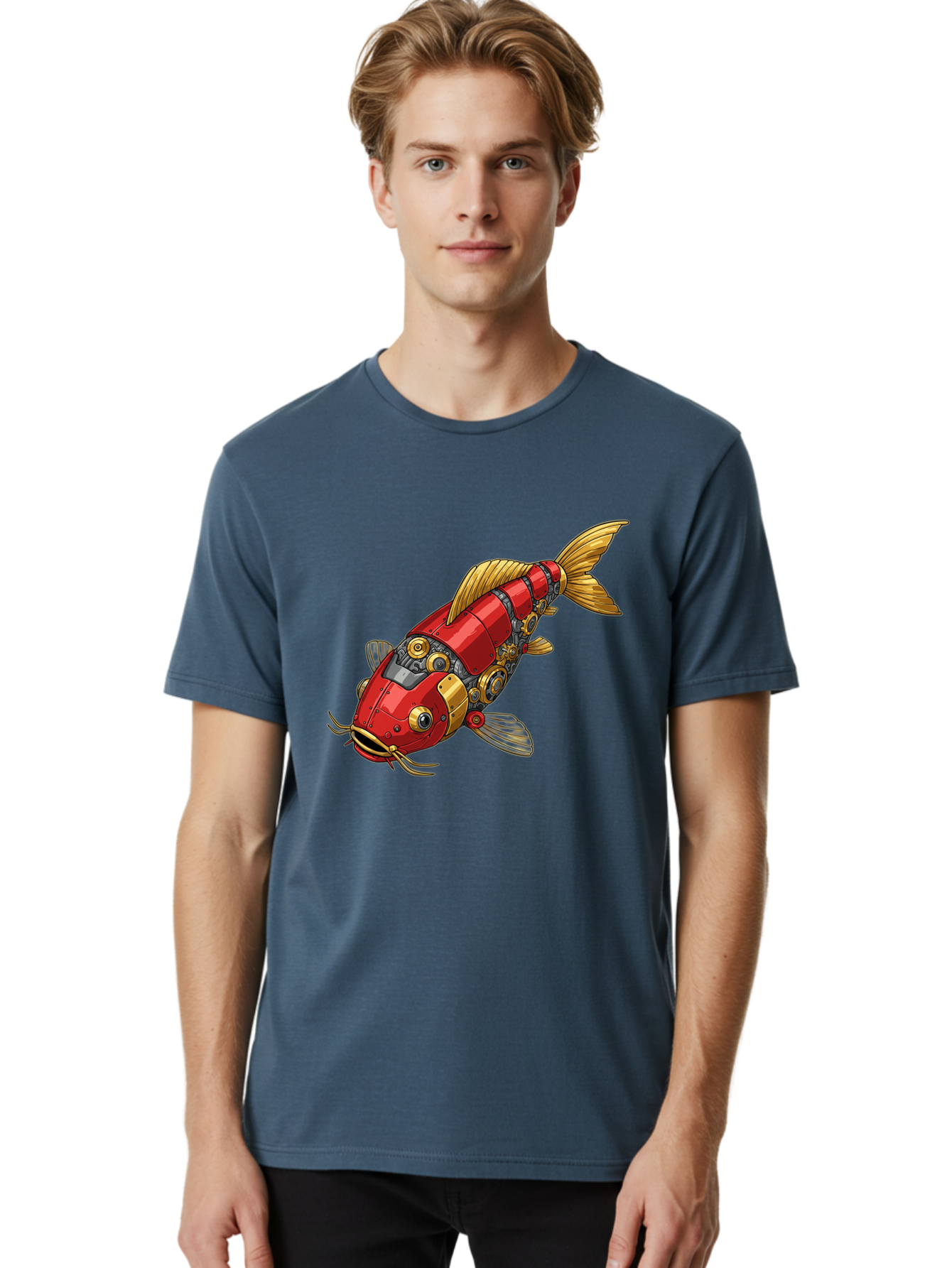 Red-Mechanical-Fish Men'S Graphic Tee, 100% Cotton, Comfortable Casual Summer Wear, Machine Washable, Vintage Camera, Old Camera, Antique Camera, Black Camera, Classic Photography, Photography Equipment, Nostalgic Device, Film Camera, Baf458