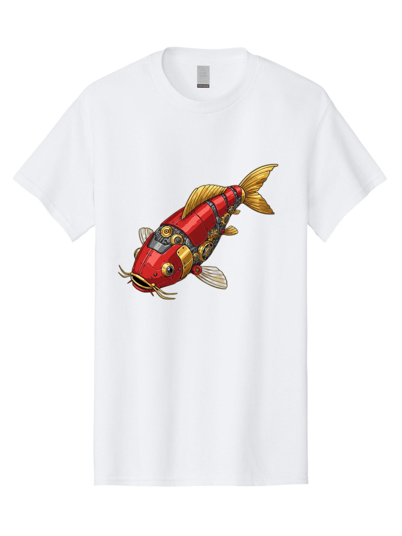 Red-Mechanical-Fish Men'S Graphic Tee, 100% Cotton, Comfortable Casual Summer Wear, Machine Washable, Vintage Camera, Old Camera, Antique Camera, Black Camera, Classic Photography, Photography Equipment, Nostalgic Device, Film Camera, Baf458