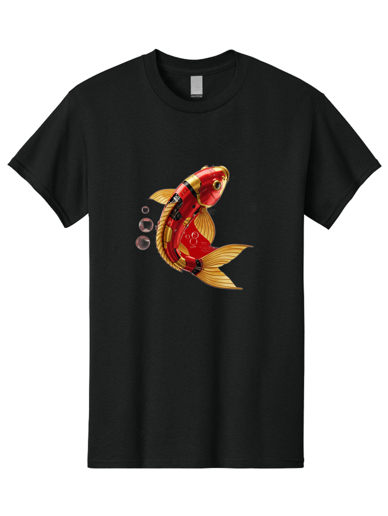 Red-Mechanical-Goldfish Men'S Graphic Tee, 100% Cotton, Comfortable Casual Summer Wear, Machine Washable, Vintage Camera, Old Camera, Antique Camera, Black Camera, Classic Photography, Photography Equipment, Nostalgic Device, Film Camera, Baf459