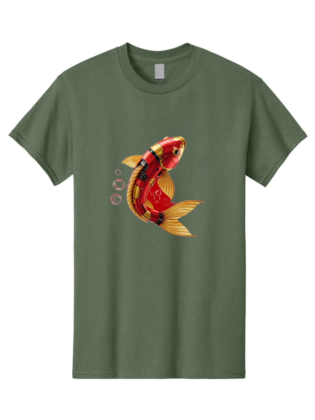 Red-Mechanical-Goldfish Men'S Graphic Tee, 100% Cotton, Comfortable Casual Summer Wear, Machine Washable, Vintage Camera, Old Camera, Antique Camera, Black Camera, Classic Photography, Photography Equipment, Nostalgic Device, Film Camera, Baf459