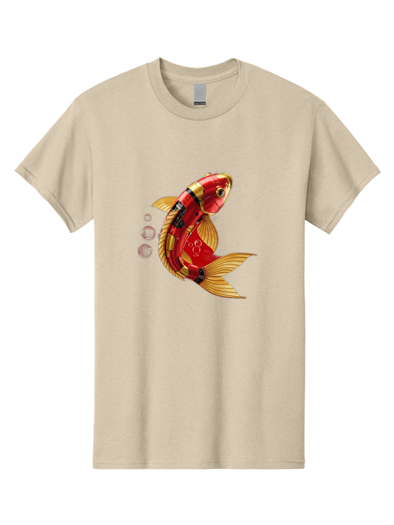Red-Mechanical-Goldfish Men'S Graphic Tee, 100% Cotton, Comfortable Casual Summer Wear, Machine Washable, Vintage Camera, Old Camera, Antique Camera, Black Camera, Classic Photography, Photography Equipment, Nostalgic Device, Film Camera, Baf459