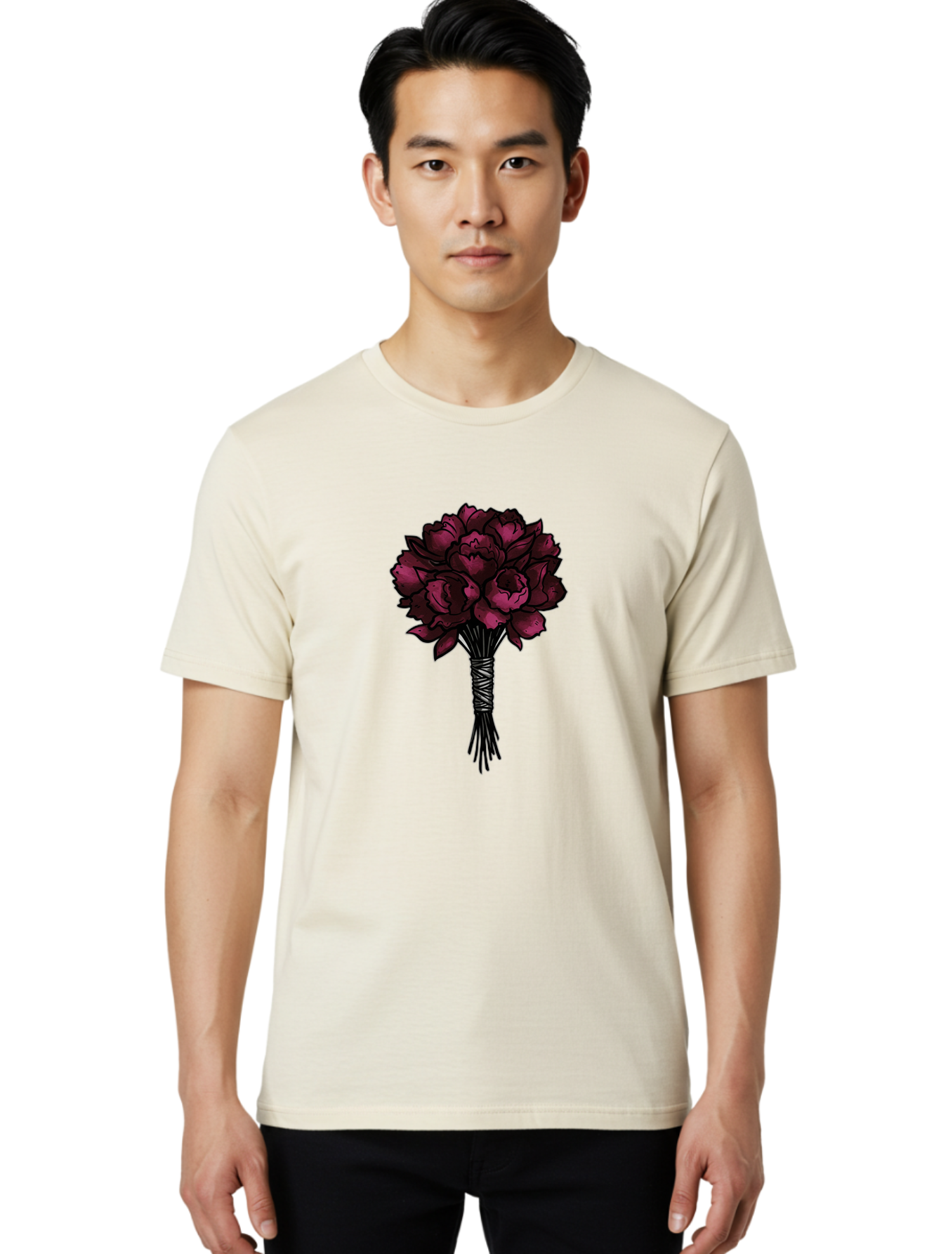 Red-Roses-Bouquet Men'S Graphic Tee, 100% Cotton, Comfortable Casual Summer Wear, Machine Washable, Vintage Camera, Old Camera, Antique Camera, Black Camera, Classic Photography, Photography Equipment, Nostalgic Device, Film Camera, Camera Art Baf460